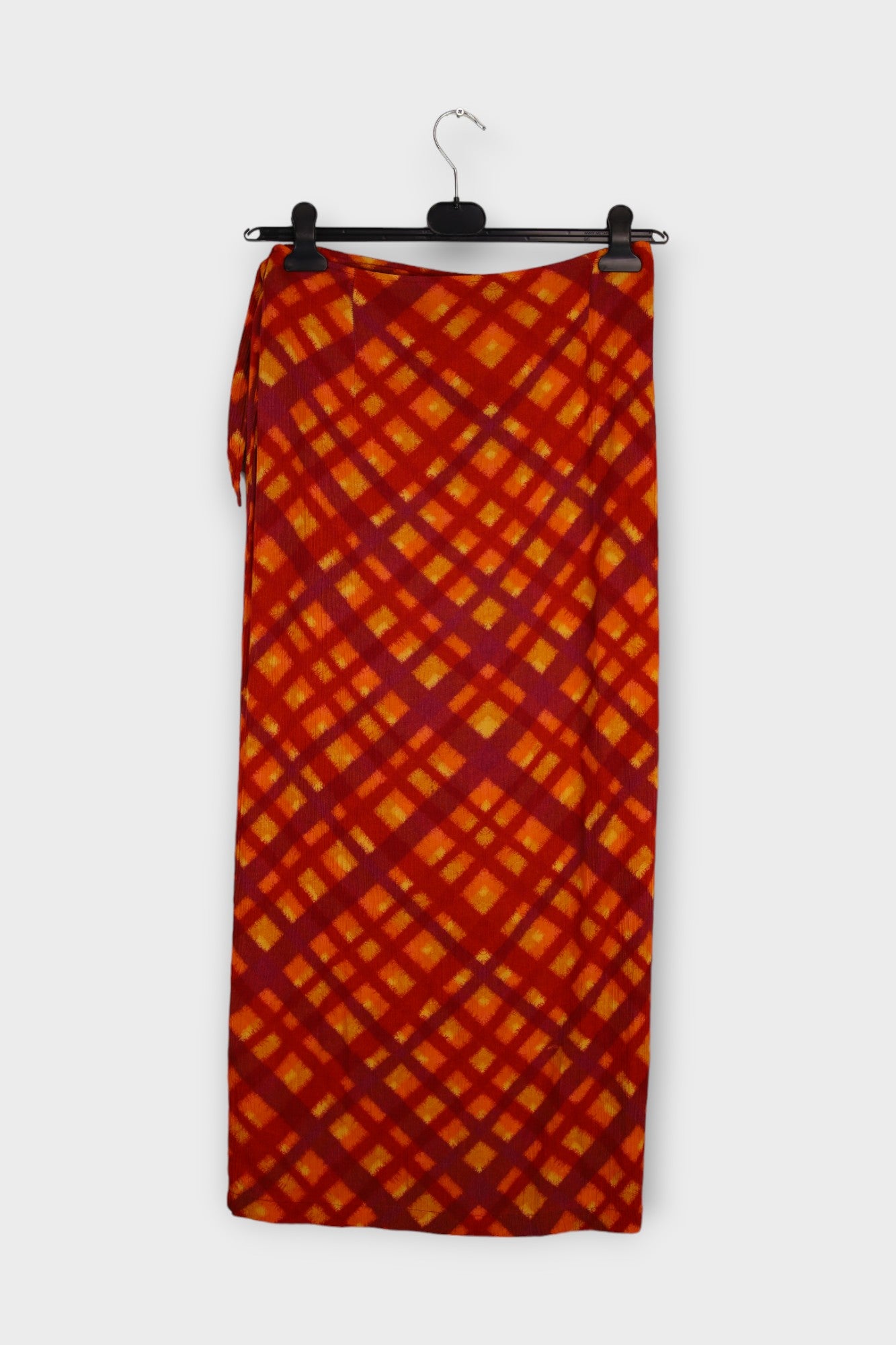 geertje check print wrap skirt - L-XL