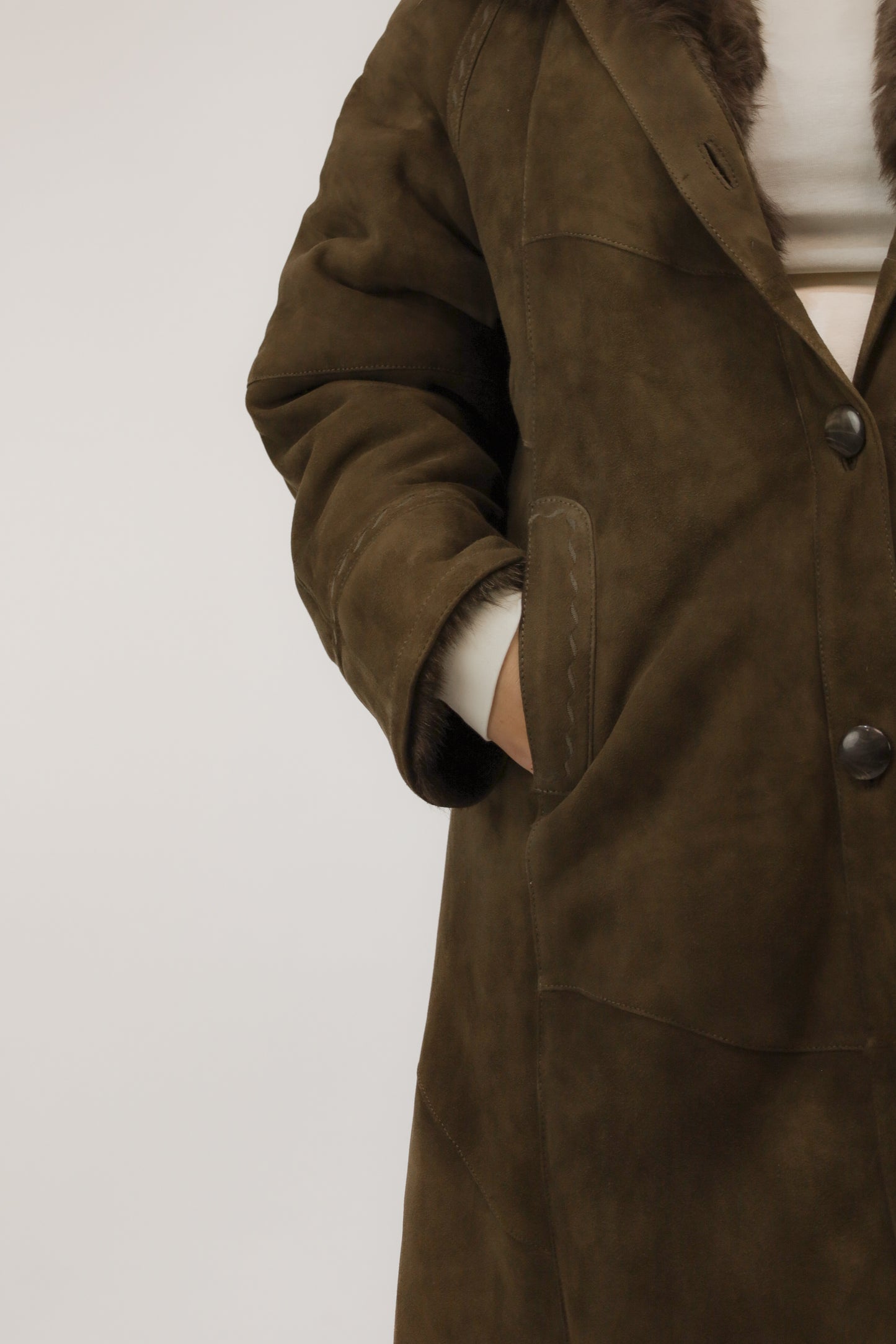 iray shearling coat - L