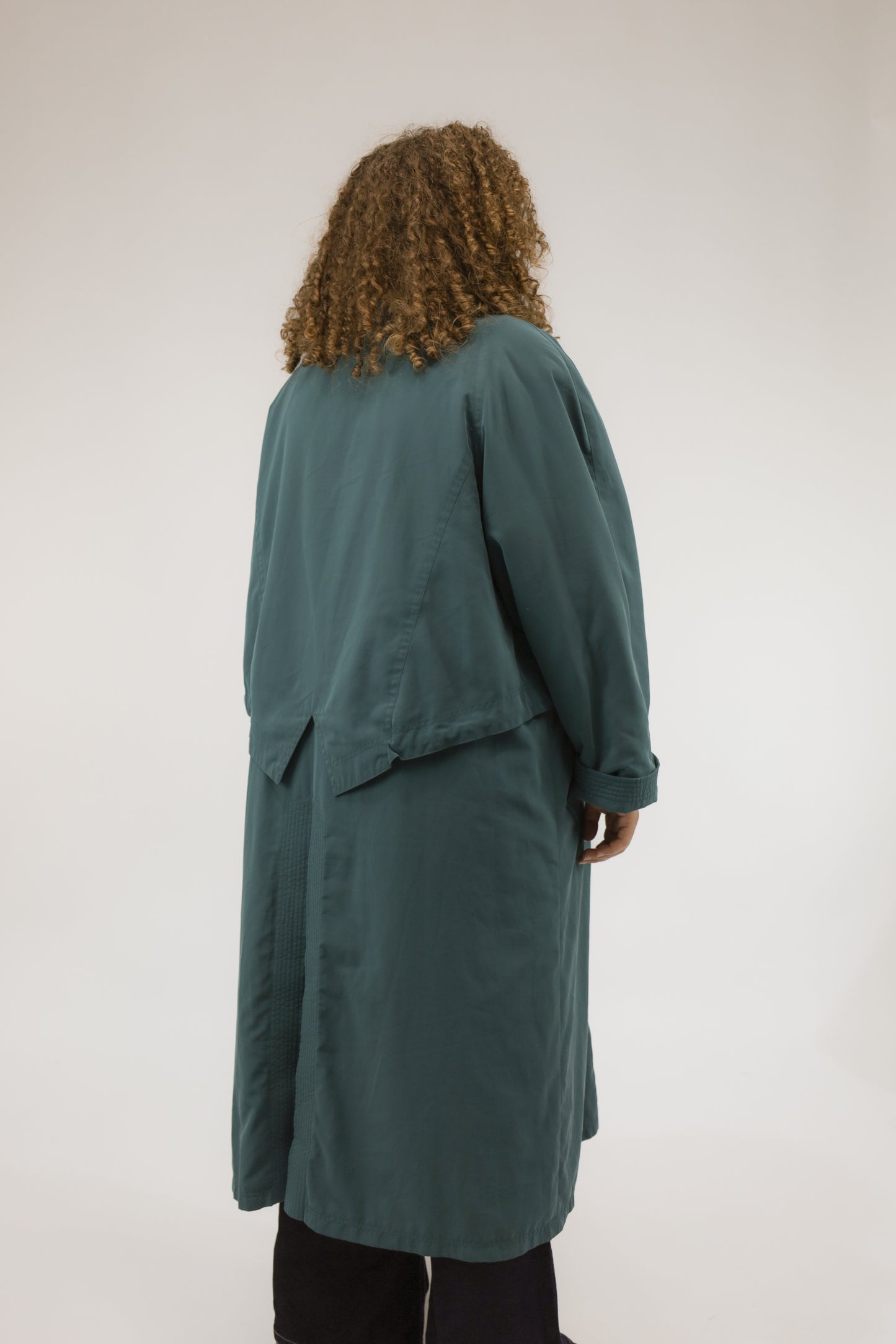 ieke emerald green trenchcoat - L