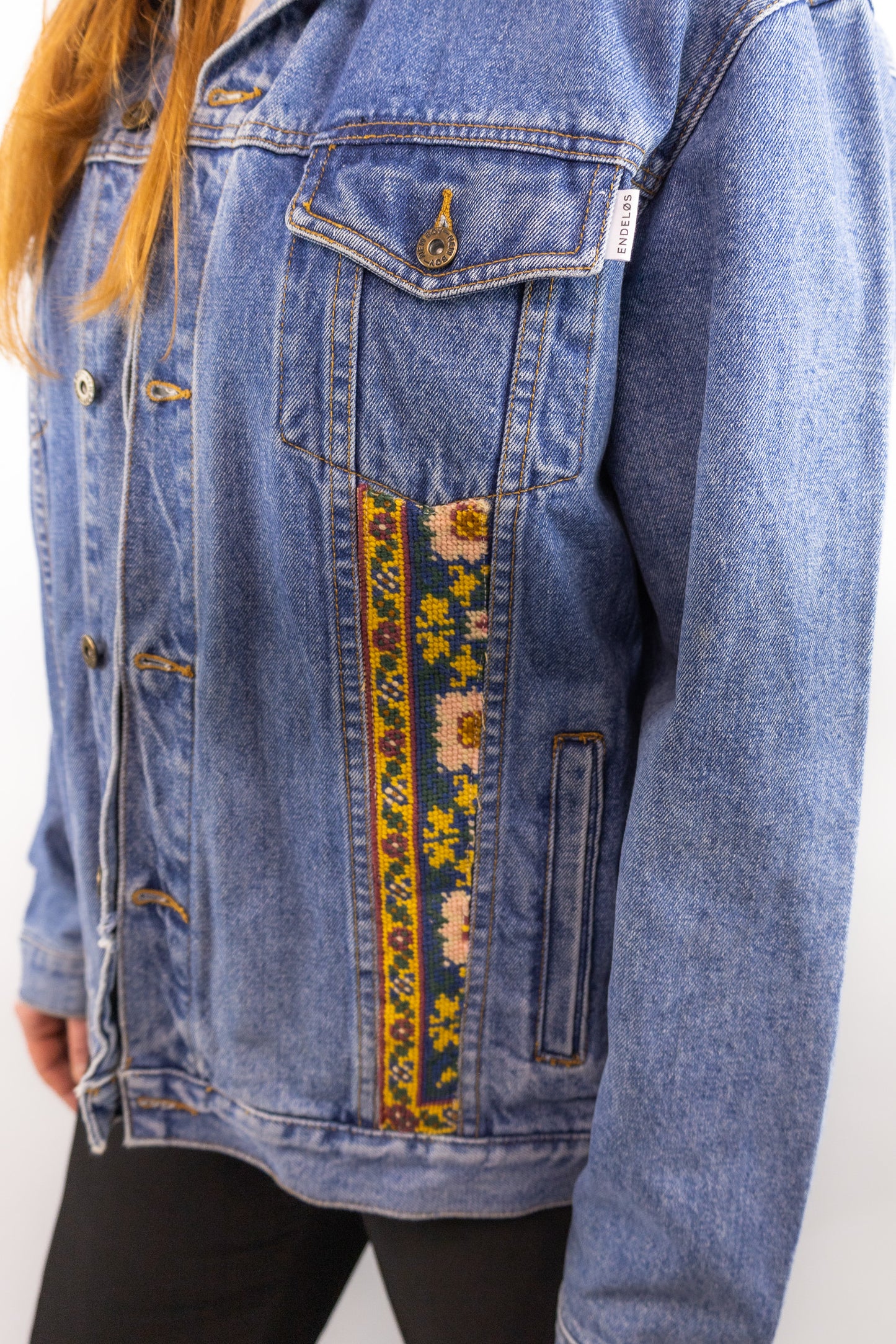 Remade jacket met borduurwerk Tapijt - XL
