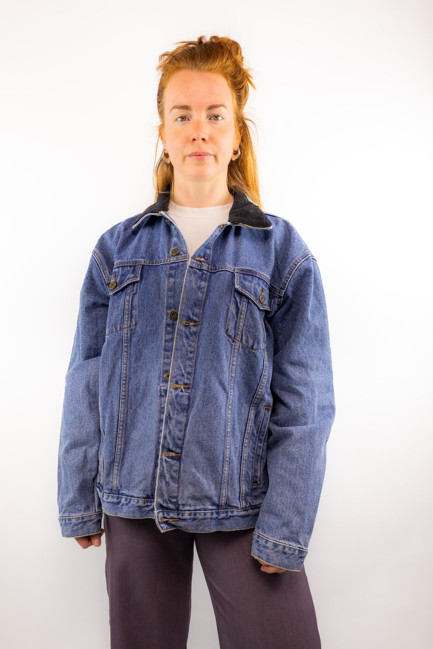 Remade jacket met borduurwerk Retro Circles - XXL