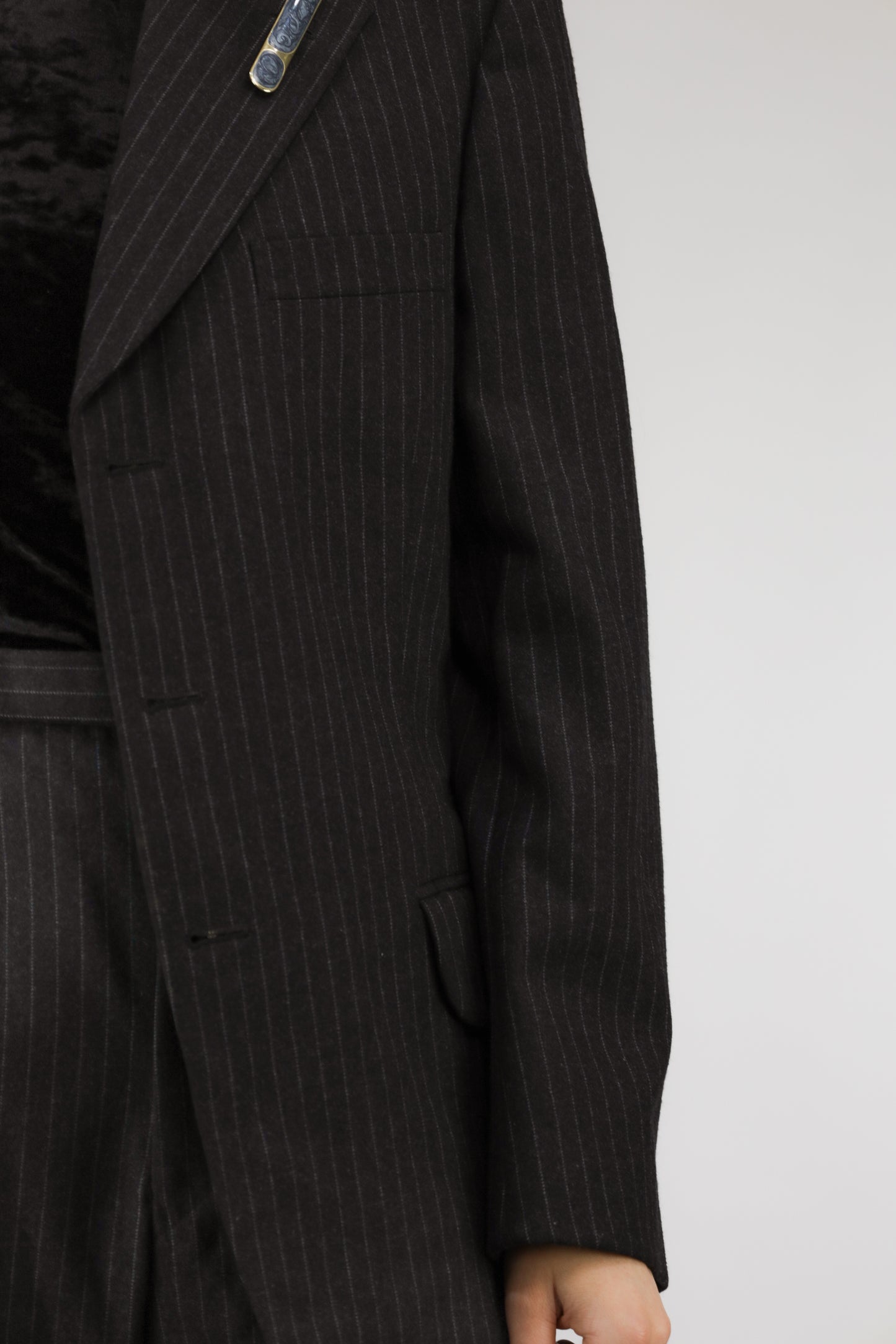 killian pinstripe suit - L