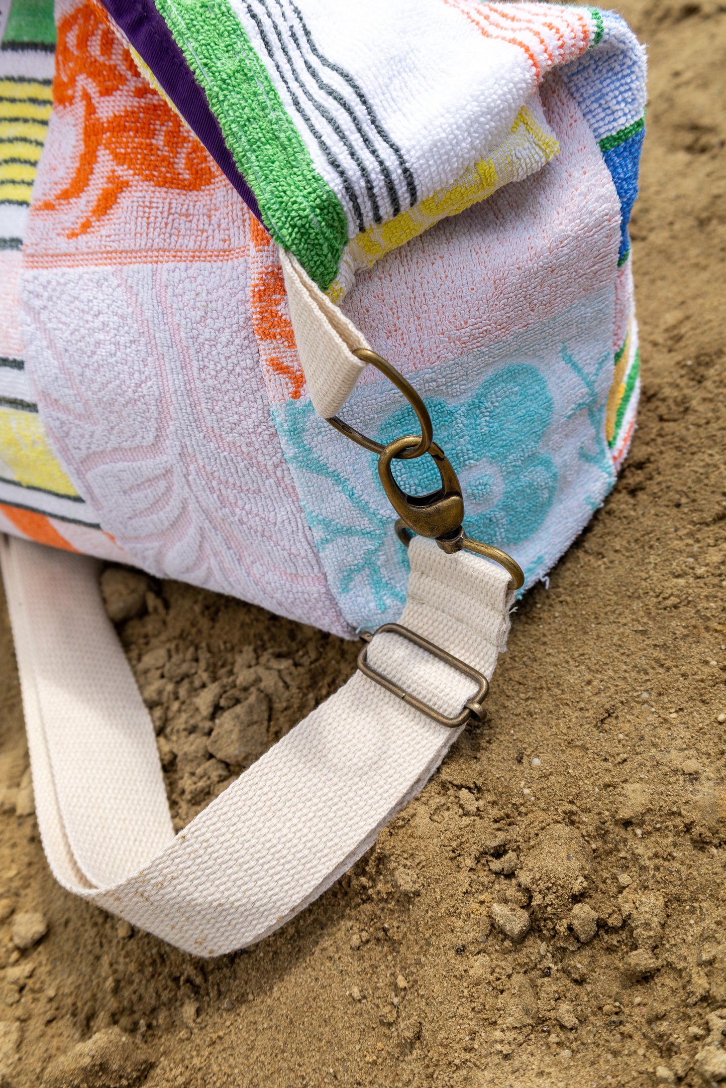 shopper tas van vintage handdoek - multi coco - M