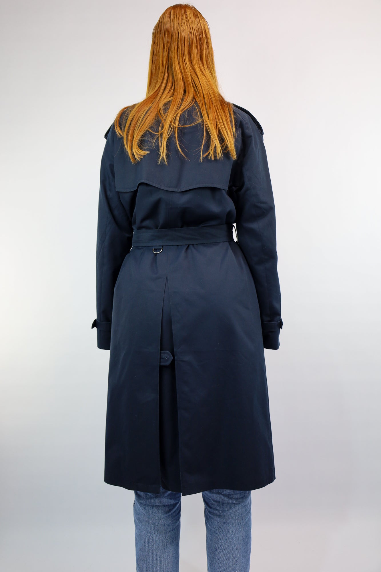 Double breasted vintage trenchcoat met klassieke details