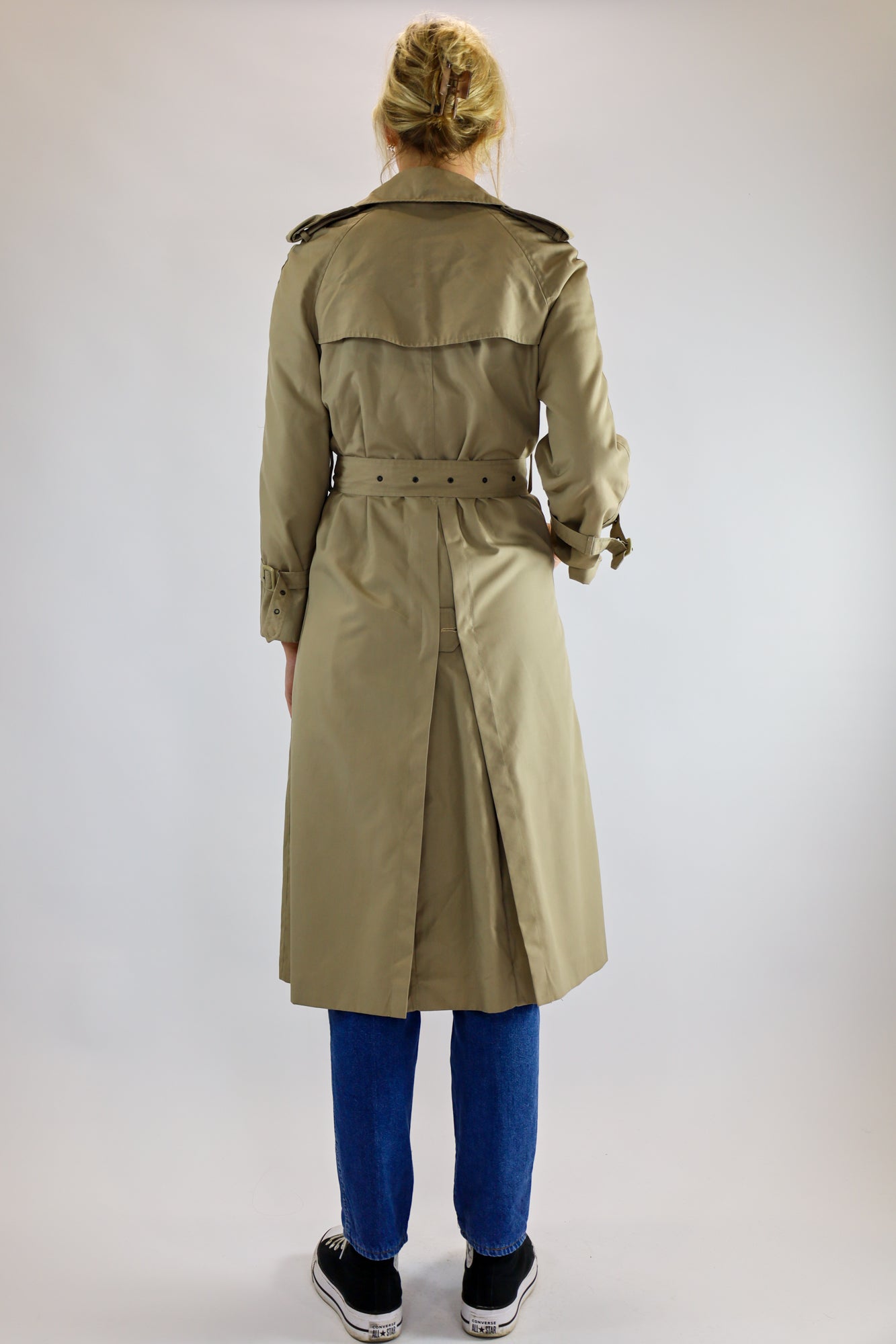 qenna beige classic trench coat - S