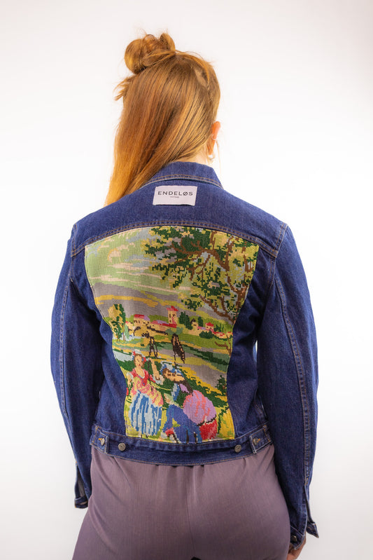 Remade jacket met borduurwerk Zomerse idylle - XS/S