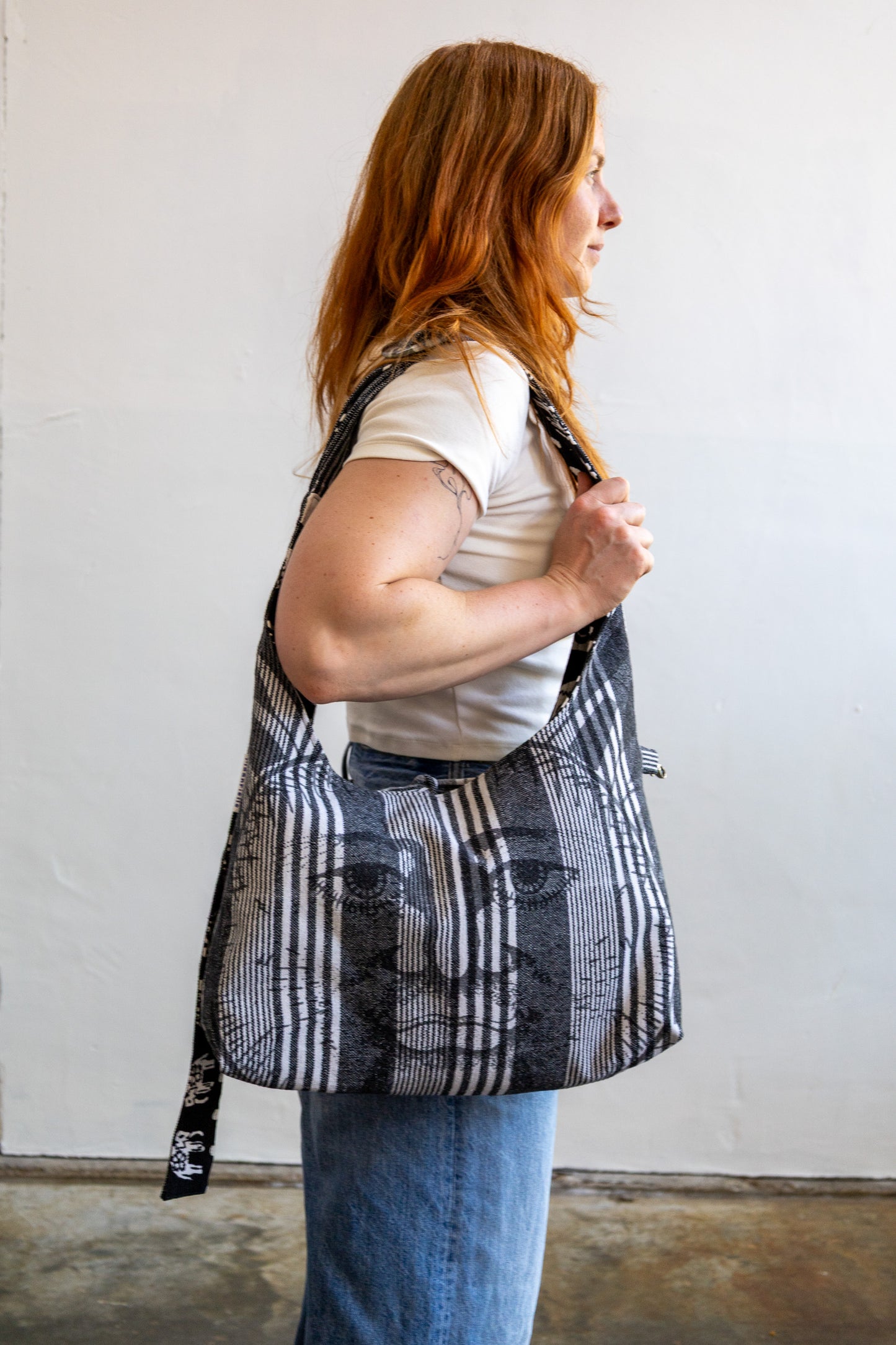 Demi bag L – tas van vintage stoffen - 2622
