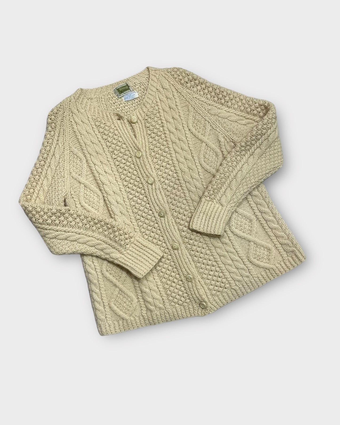 nordic knit beige cardigan - XL