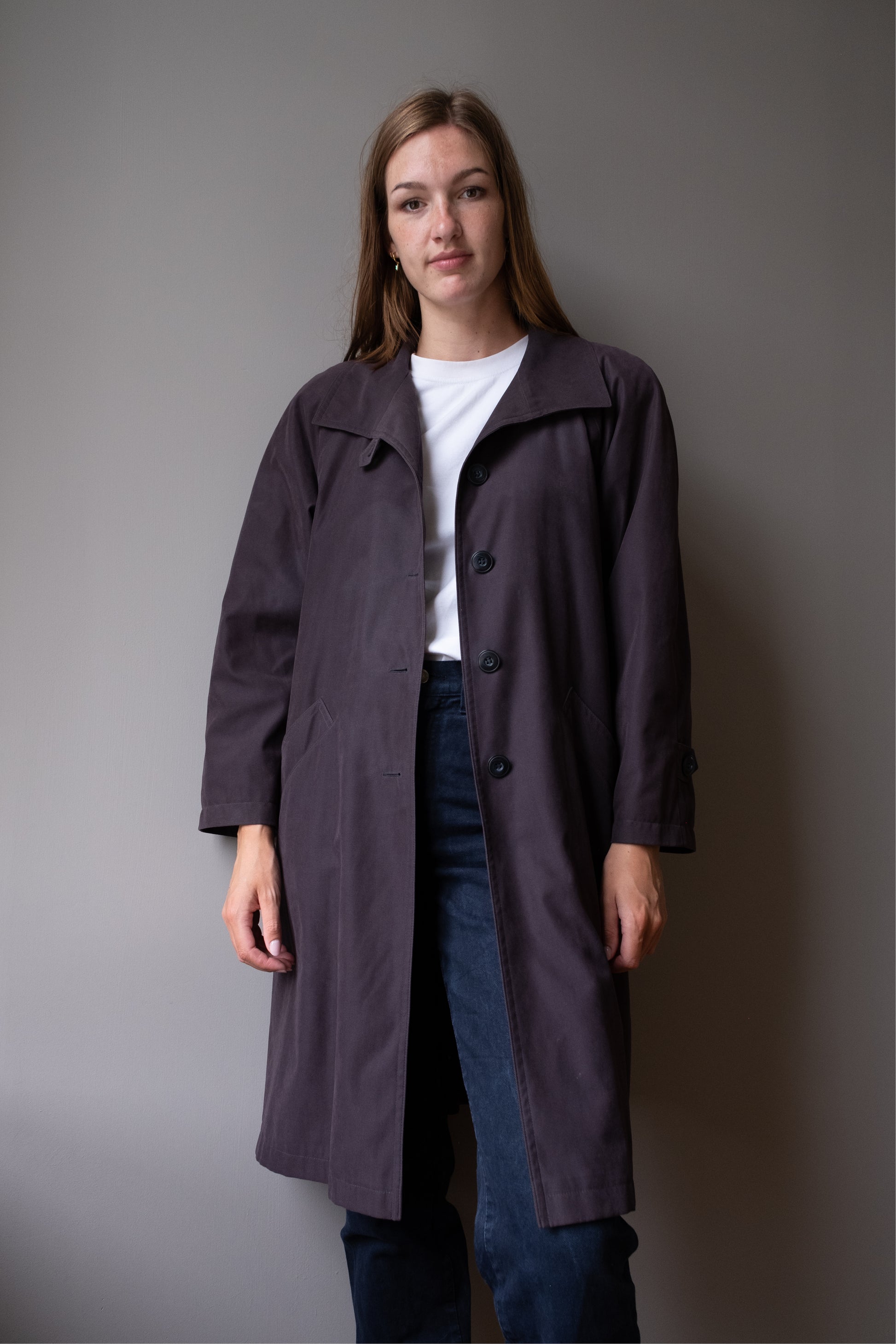 zwart grijze trenchcoat