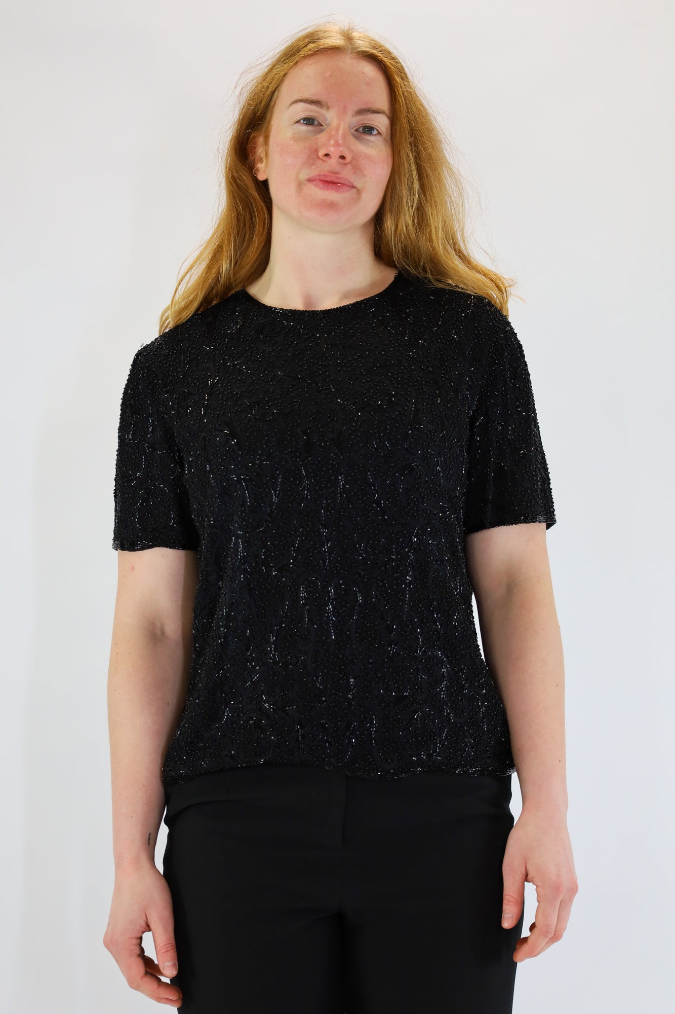 aimy black glitter top - S