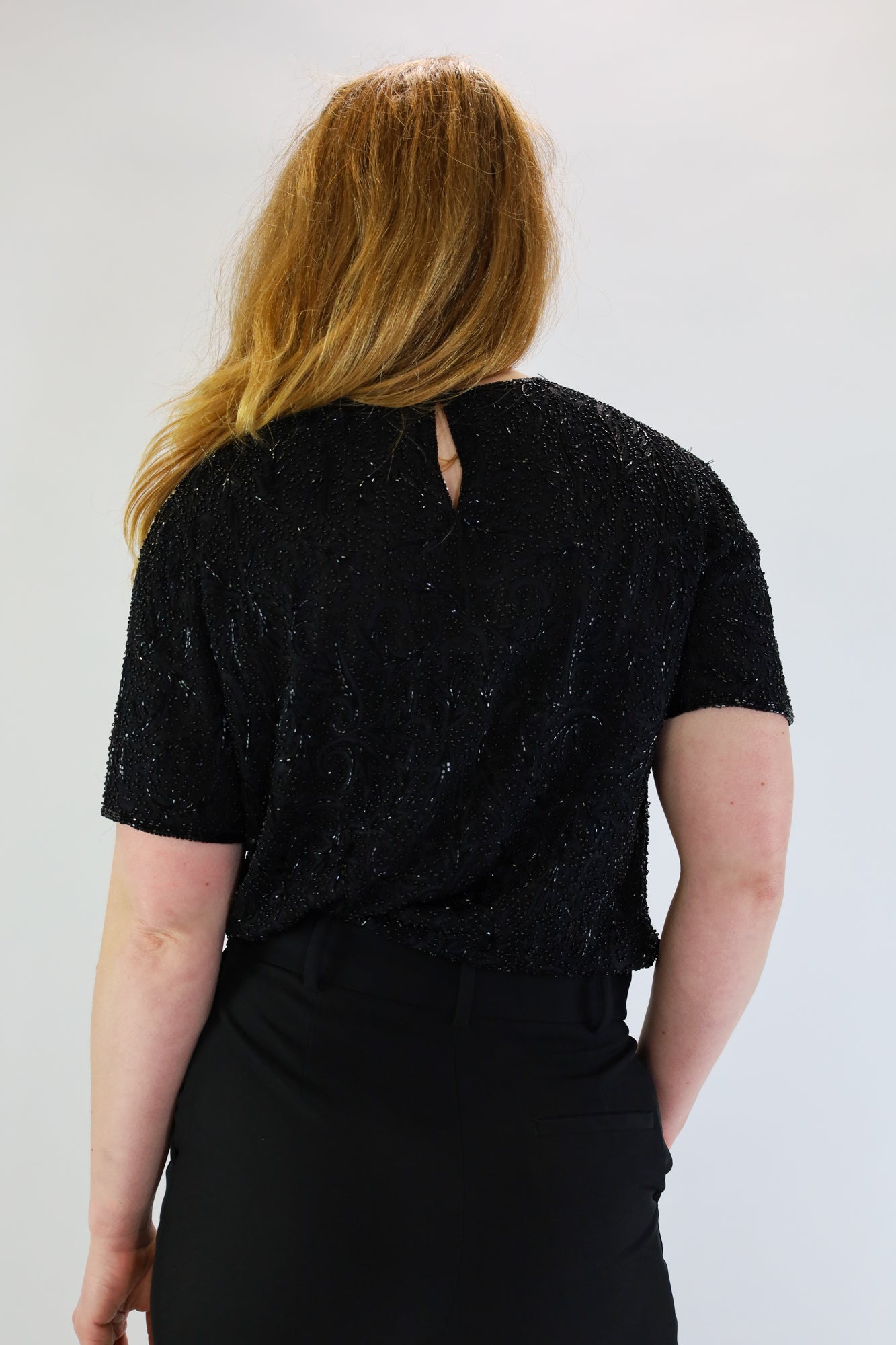 aimy black glitter top - S