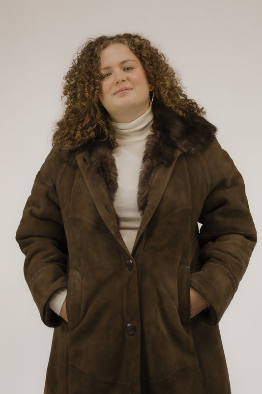 iray shearling coat - L