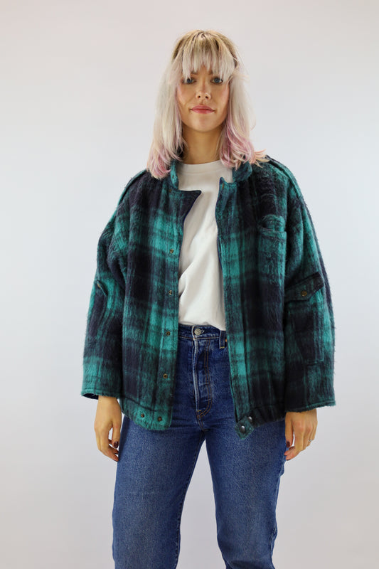 romi check print bomber - L