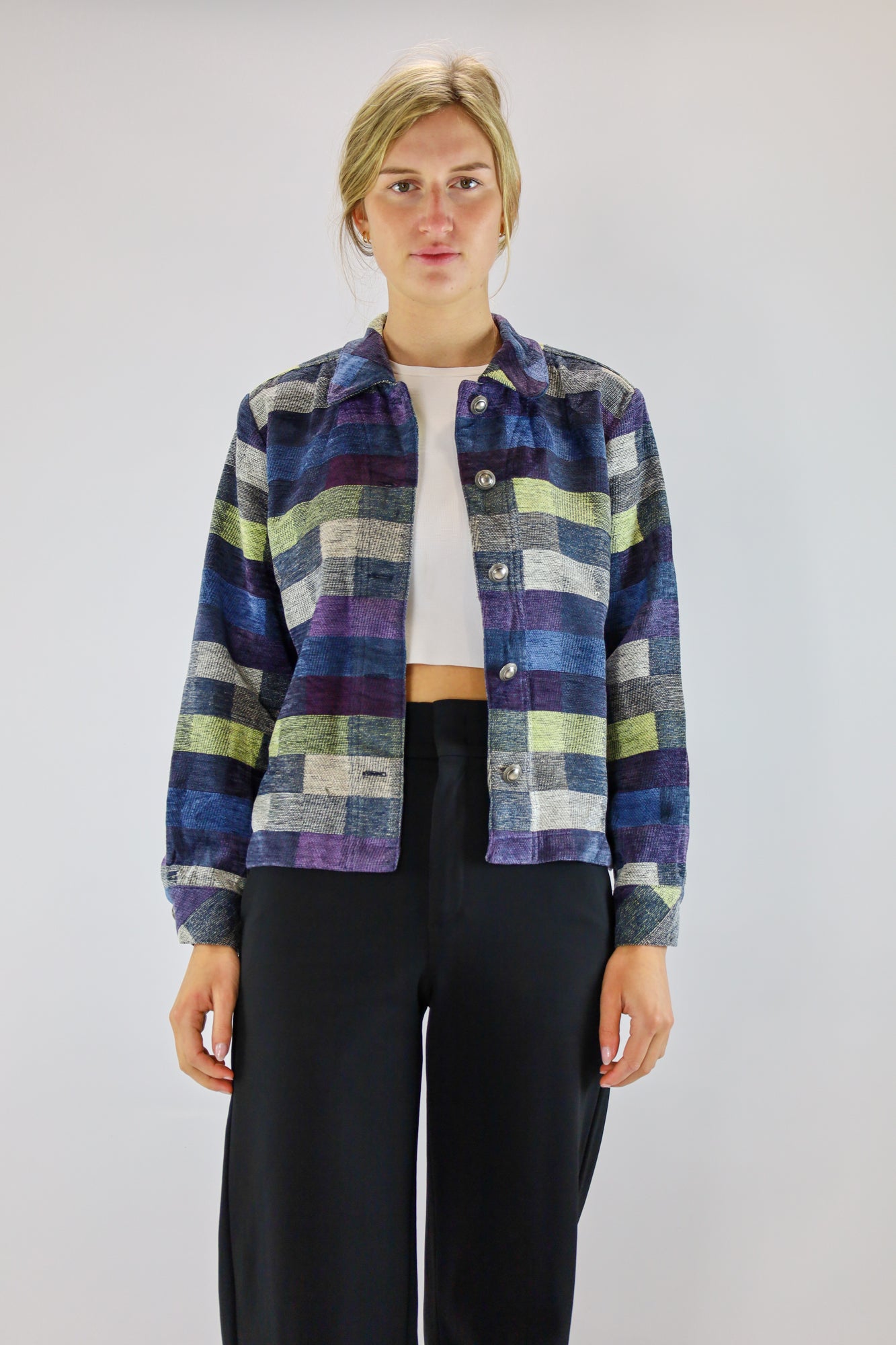 mare block print jacket - S/M