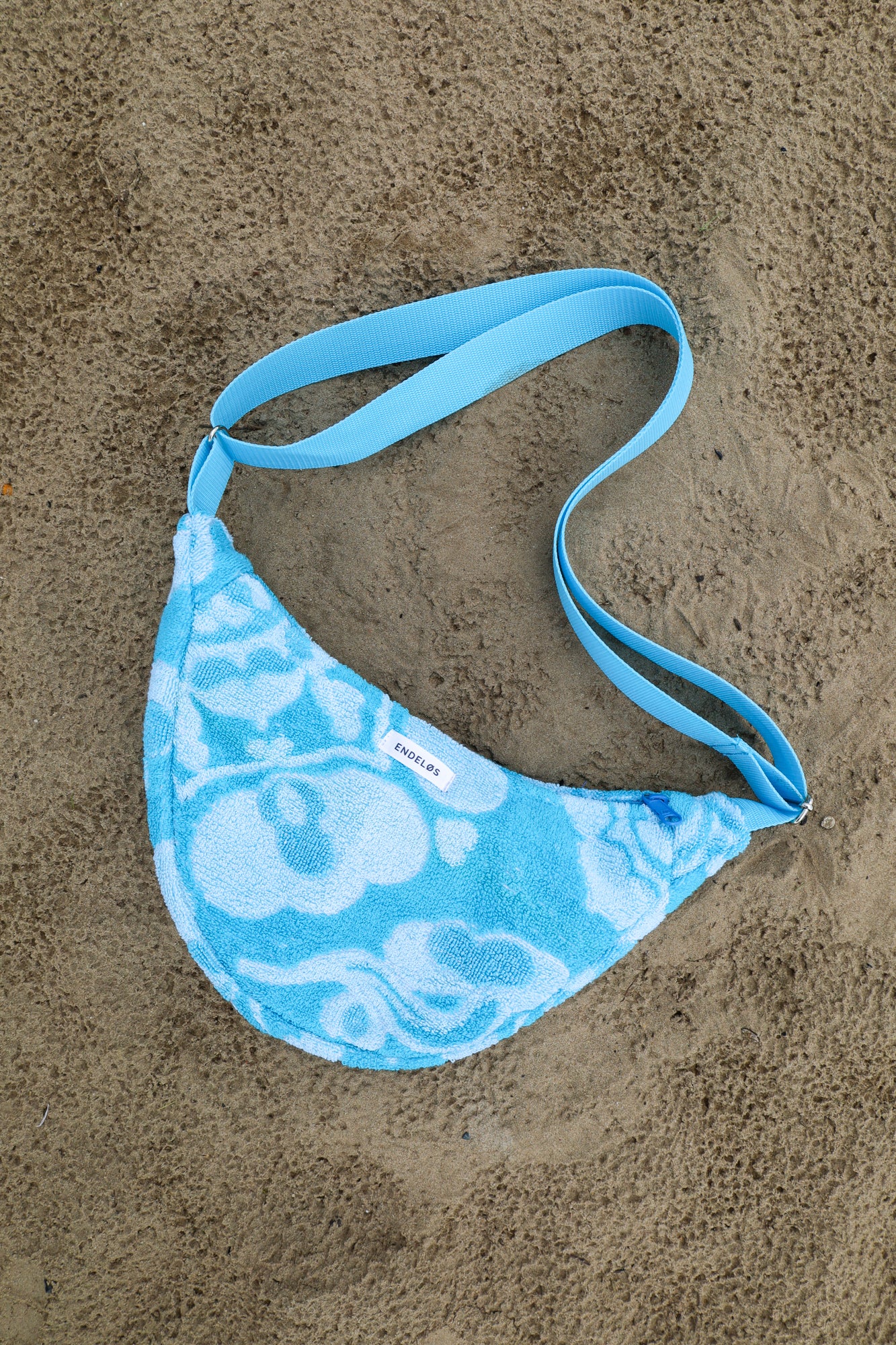 towel crossbody bag - ocean blue