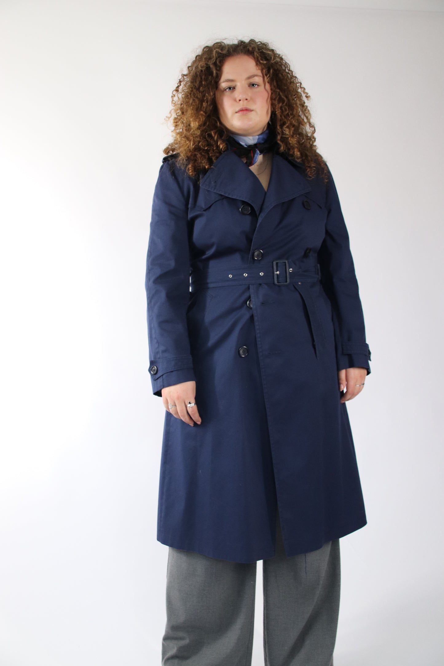 uriel dark blue trench coat - L-XL