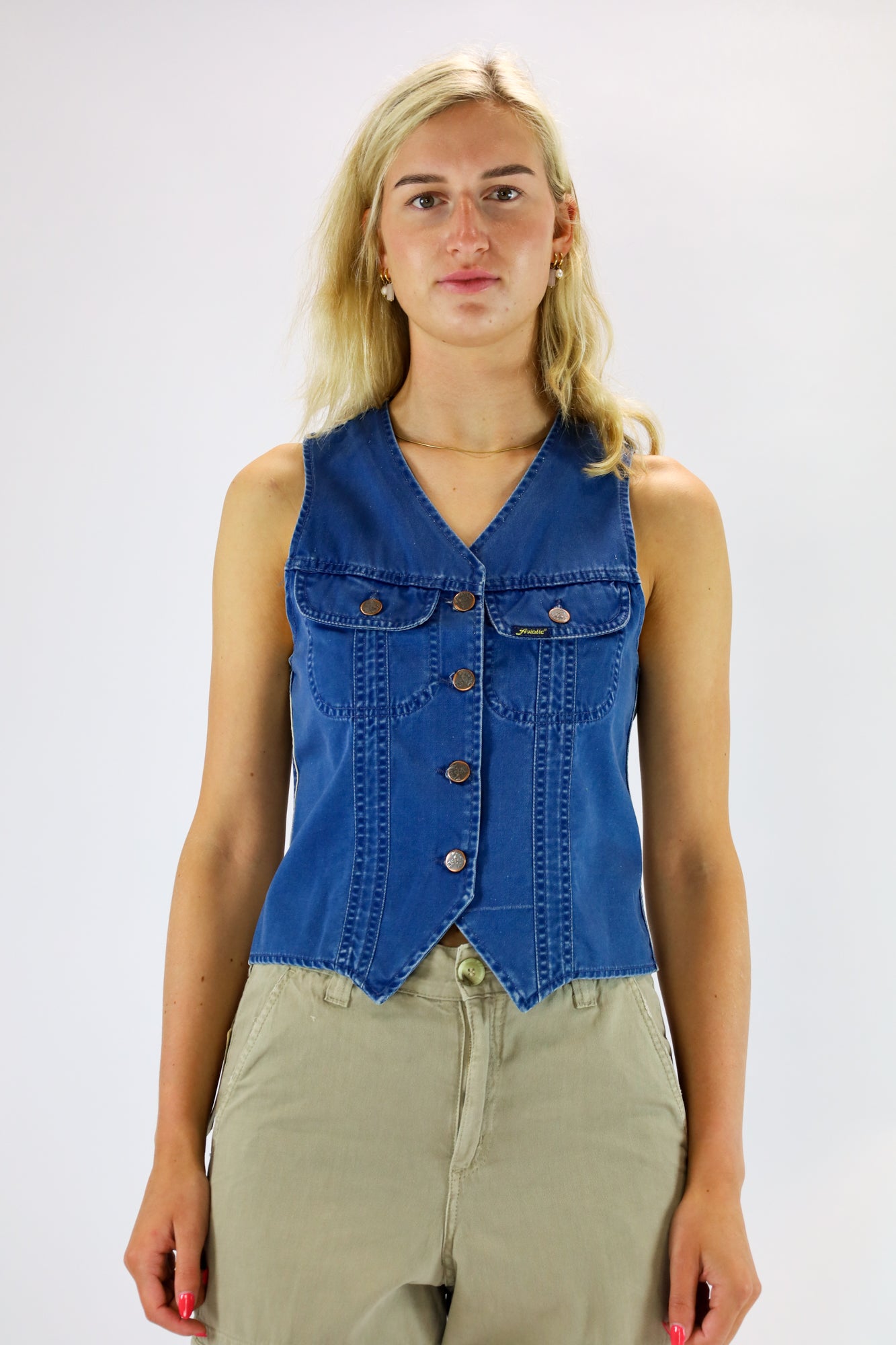 quenisha denim gilet - S