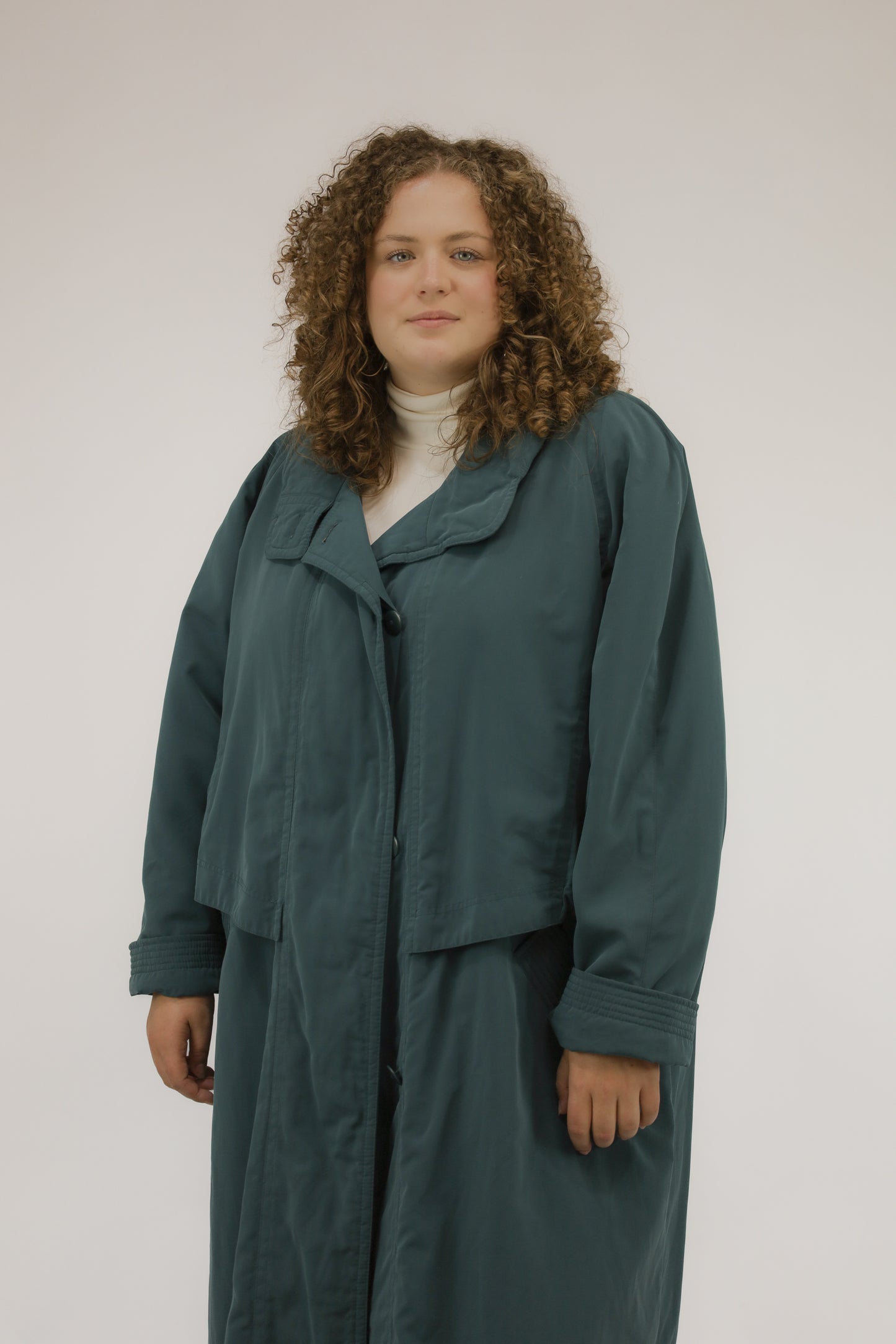 ieke emerald green trenchcoat - L