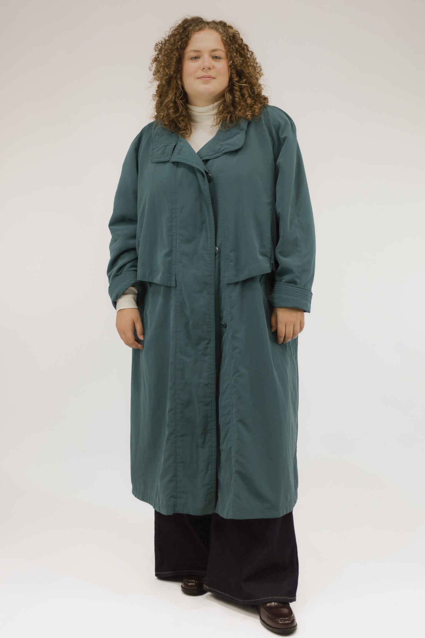 ieke emerald green trenchcoat - L
