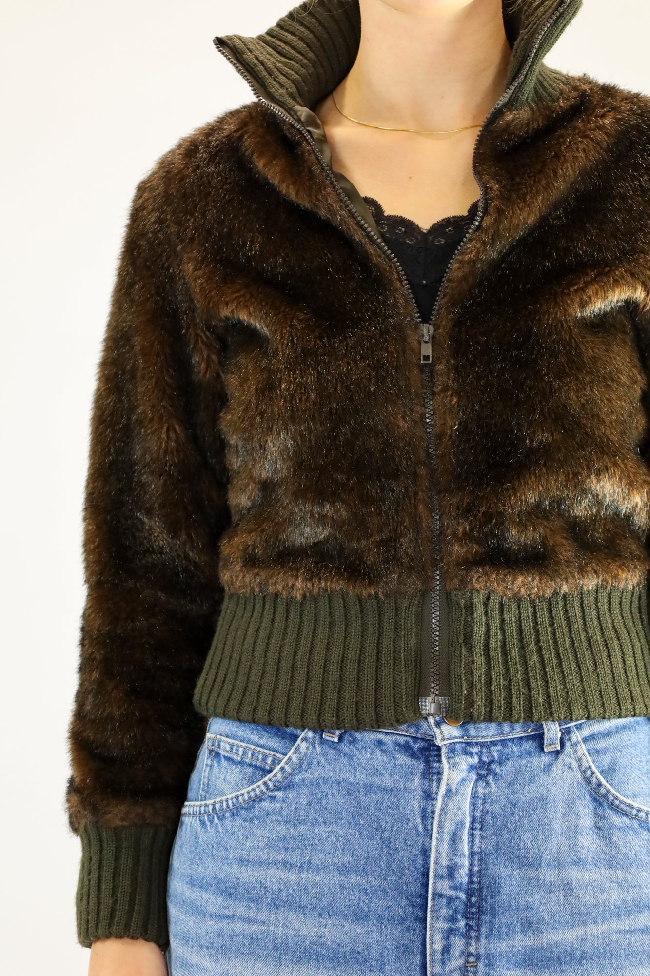 reina fake fur vest - S/M