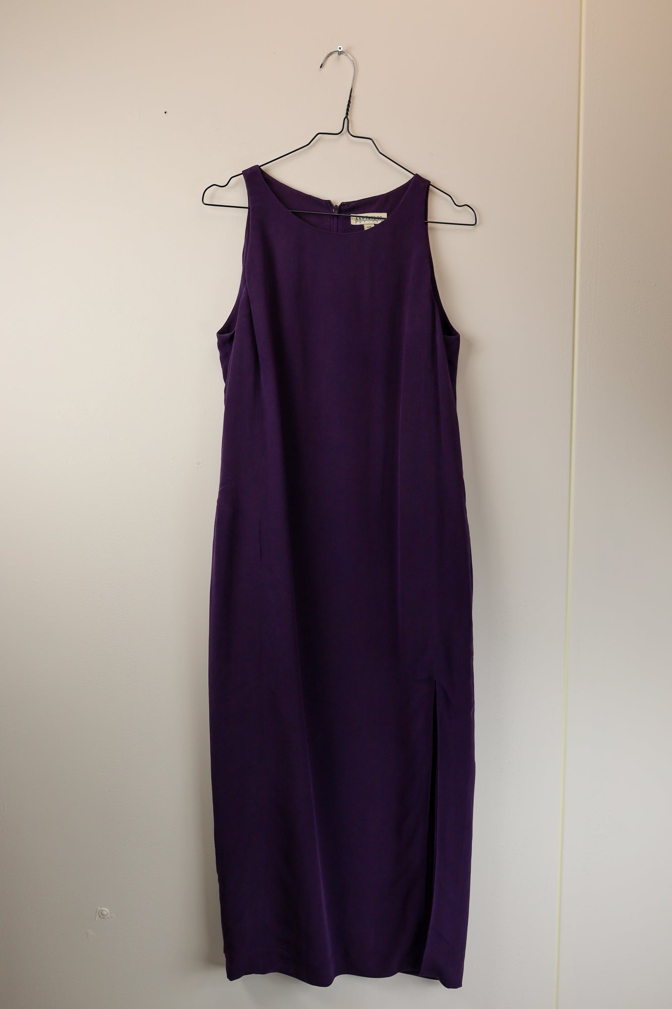 pea silk dress - S-M