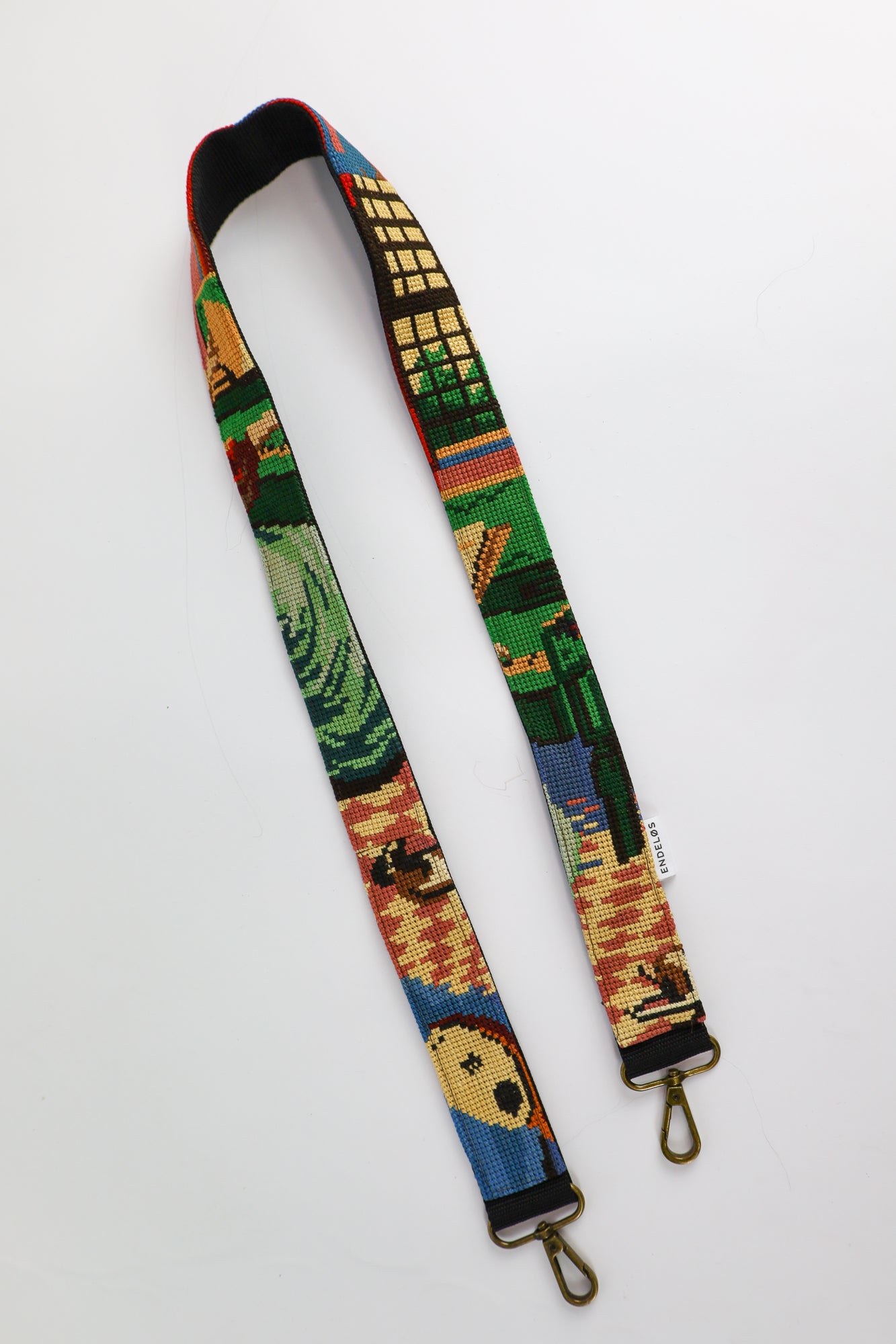 Colorful embroidered strap that beautifully combines art and functionality, making it a charming addition to your items while being eco-friendly.