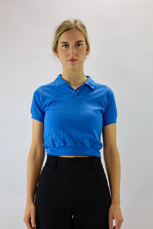 cis cropped polo shirt - S