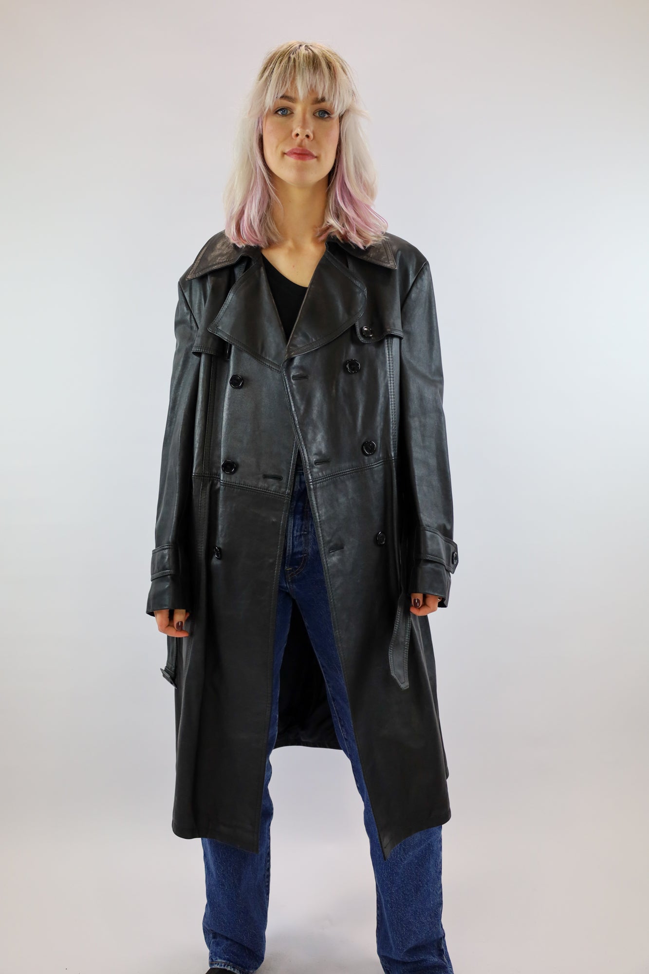 rox leather trenchcoat - M/L