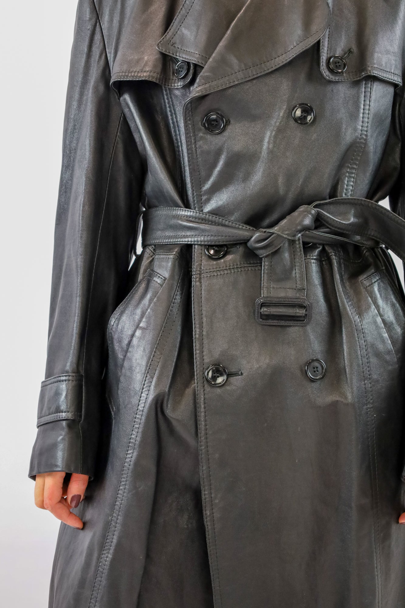 rox leather trenchcoat - M/L