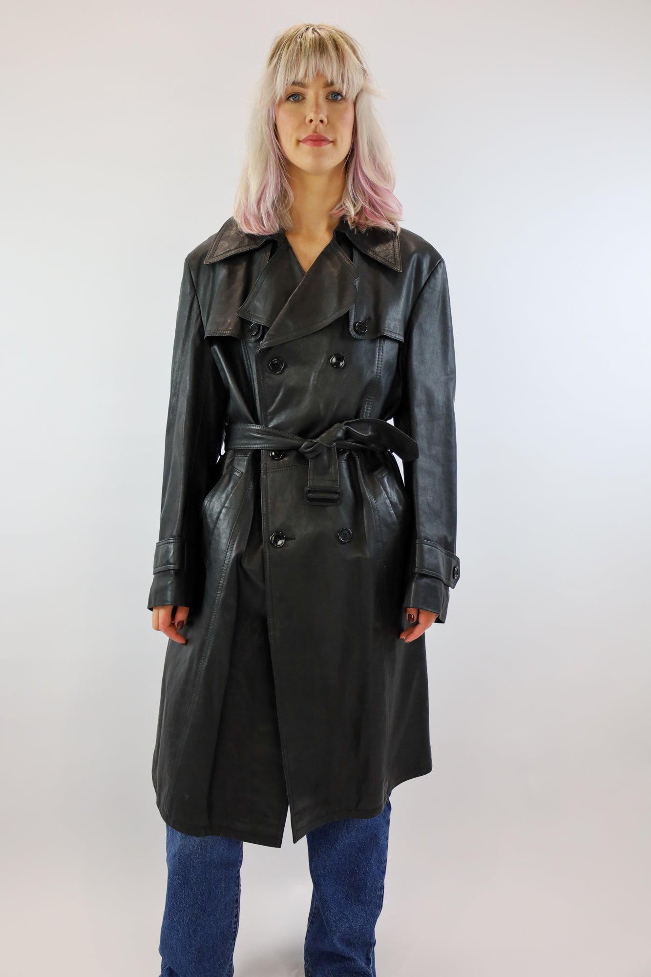 rox leather trenchcoat - M/L