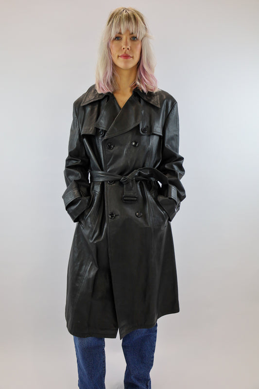 rox leather trenchcoat - M/L