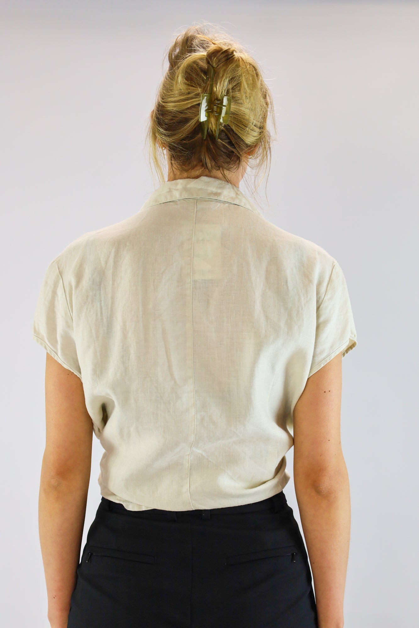 mette linnen blouse - L