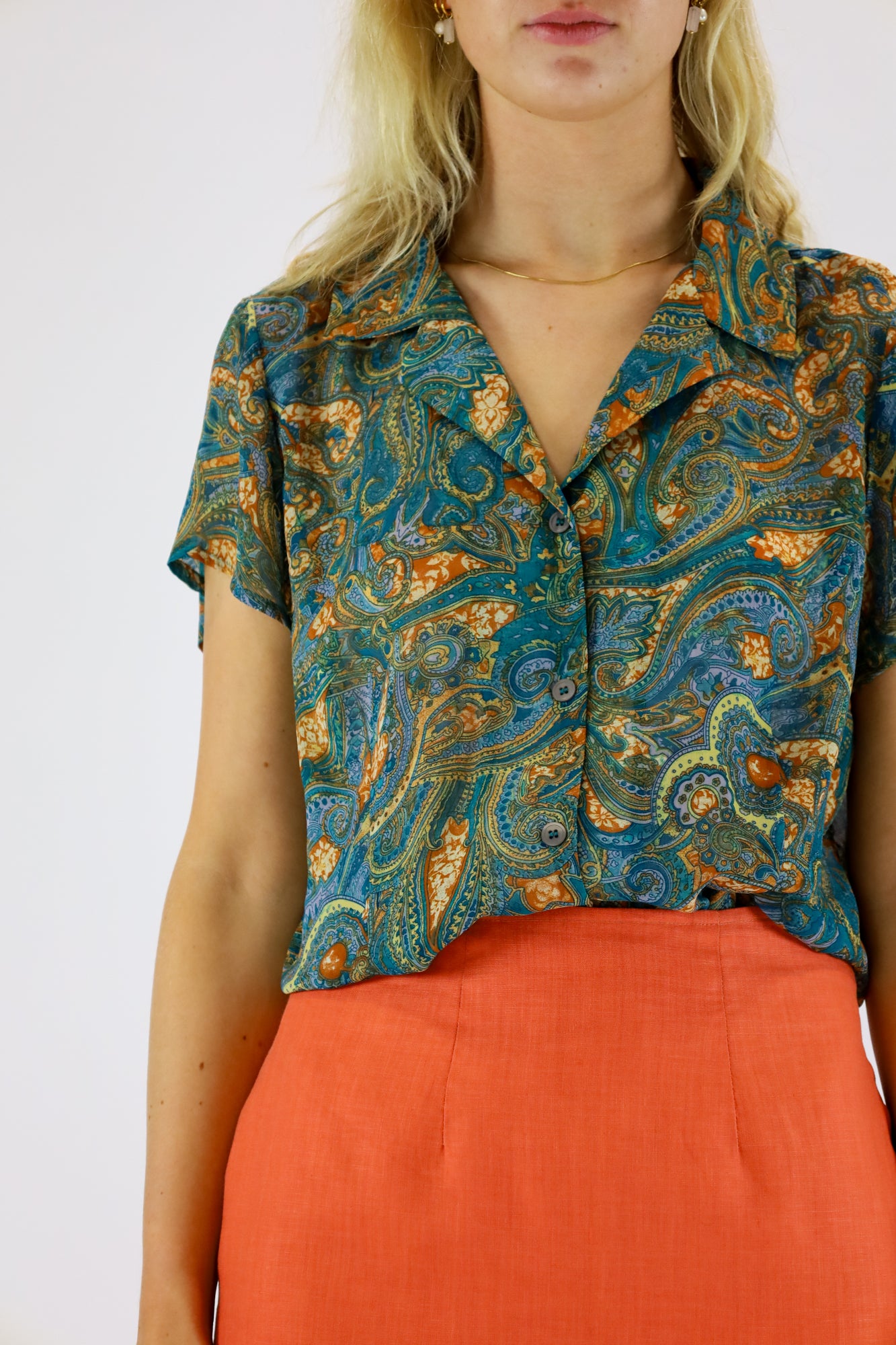 shira paisley blouse - S/M