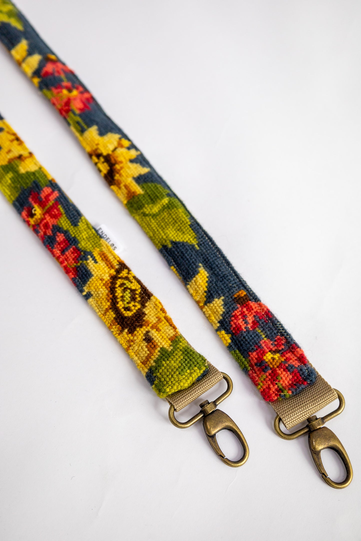 strap van vintage borduurwerk - zonnebloem - 180 cm