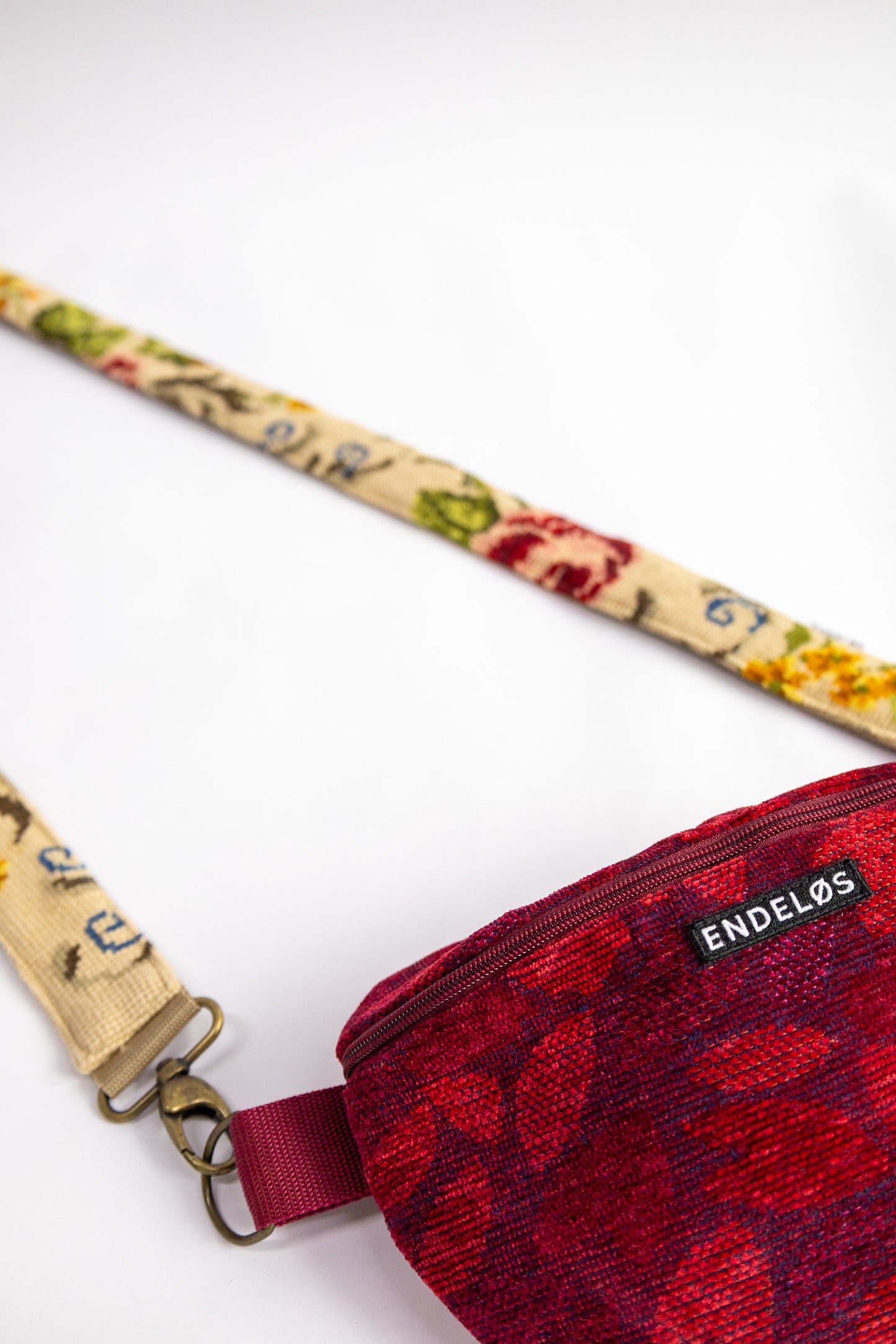 strap van vintage borduurwerk - bloemen - 185 cm