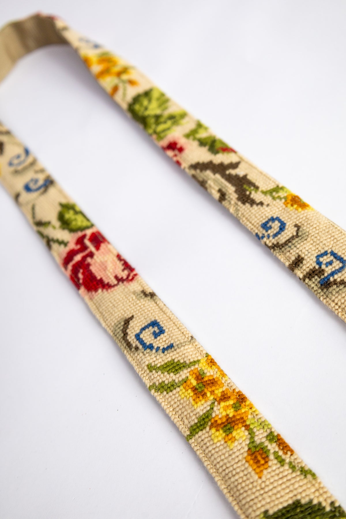 strap van vintage borduurwerk - bloemen - 185 cm