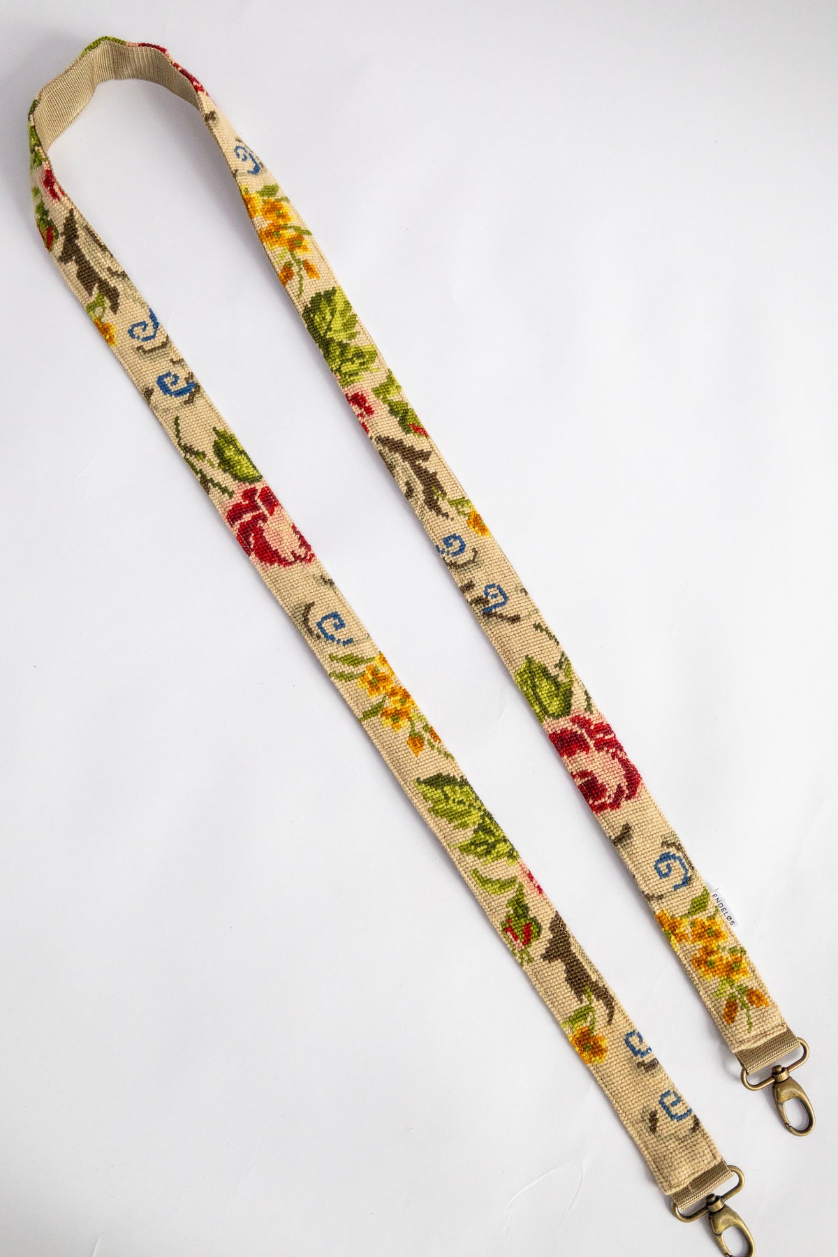 strap van vintage borduurwerk - bloemen - 185 cm