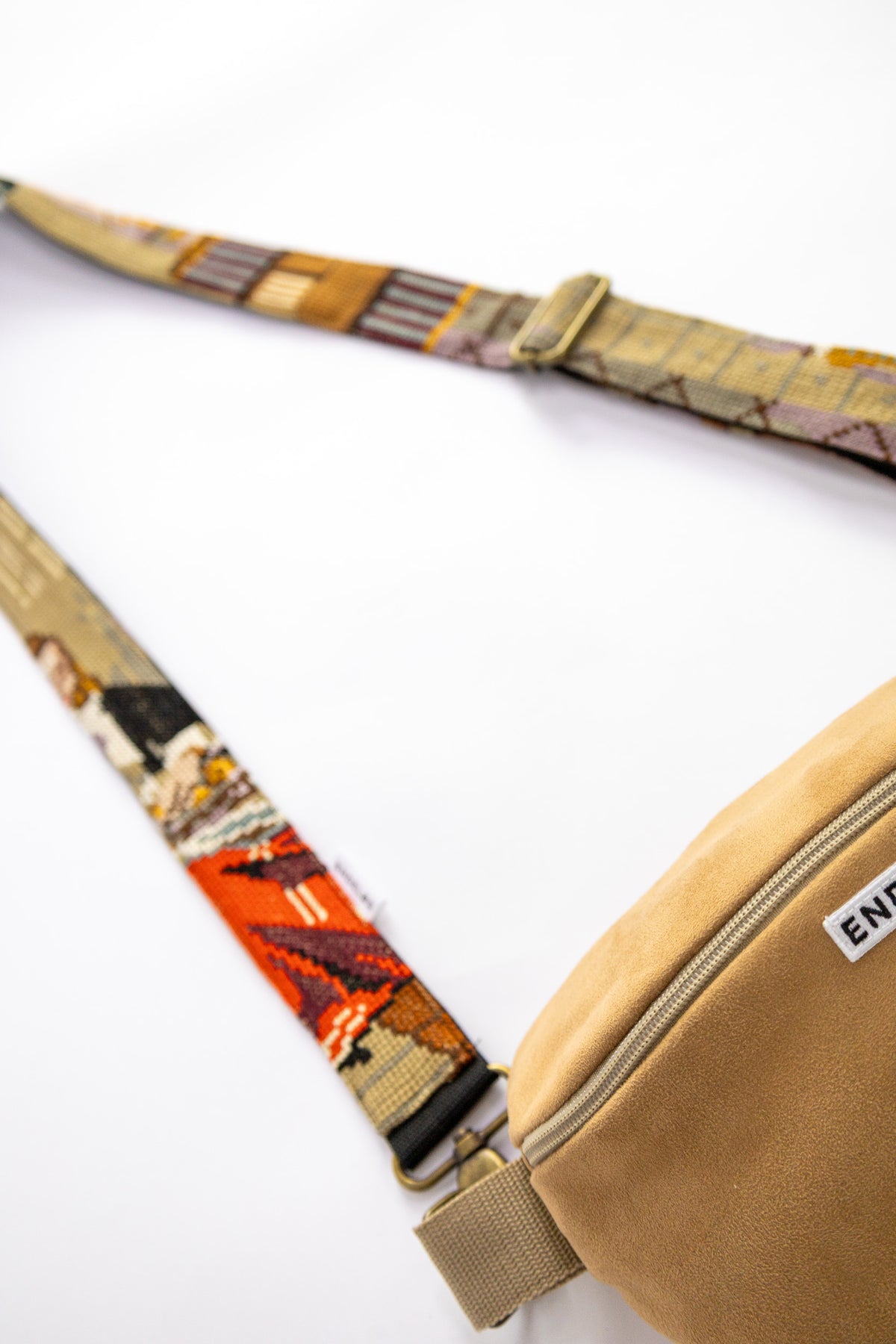 strap van vintage borduurwerk - breien - verstelbaar