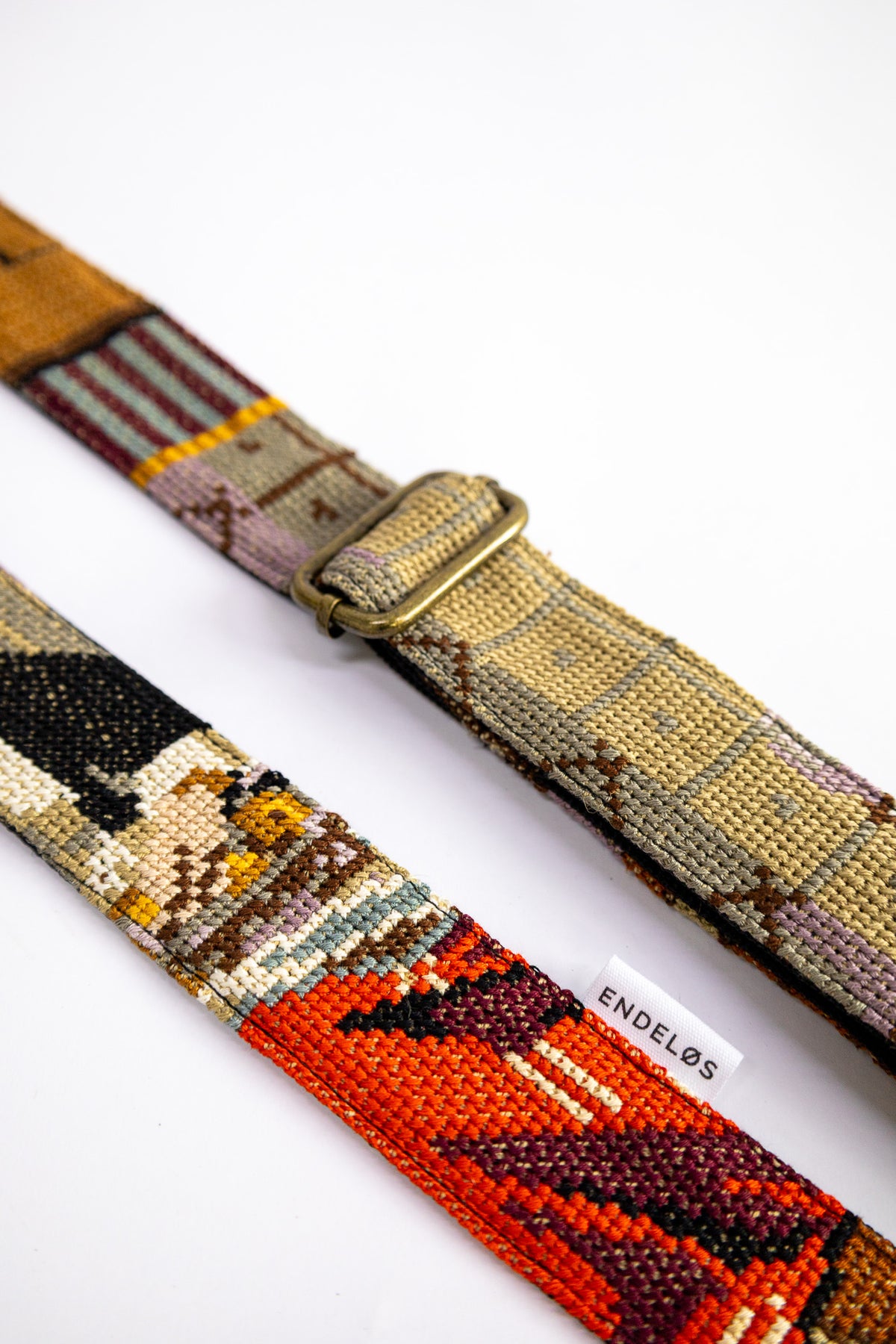 strap van vintage borduurwerk - breien - verstelbaar