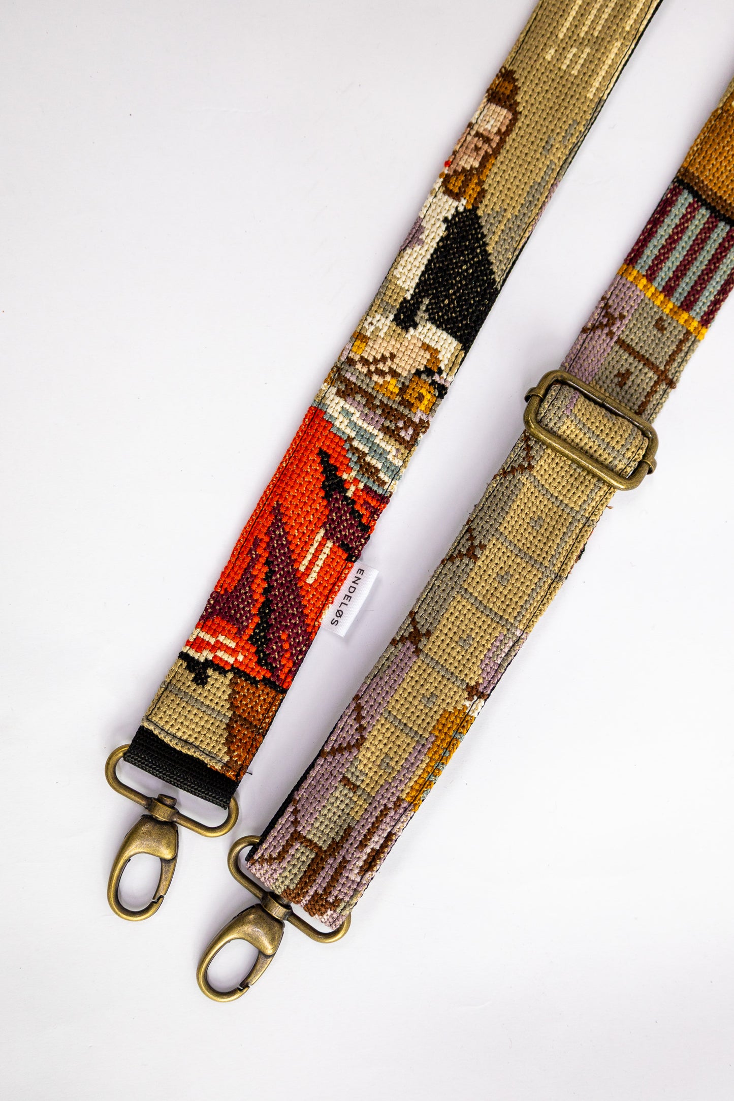 strap van vintage borduurwerk - breien - verstelbaar