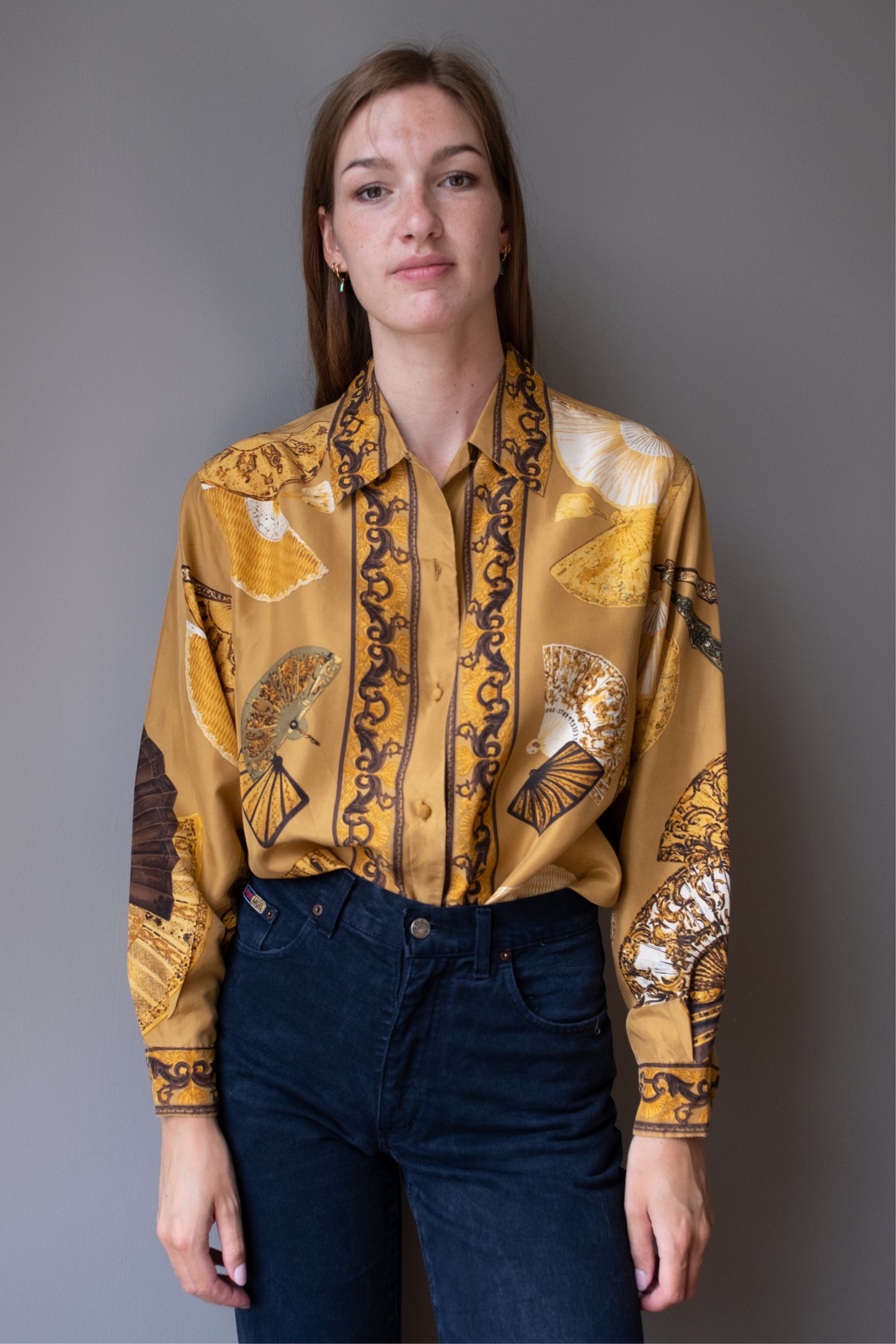 zijde-vintage-blouse-goud-geel