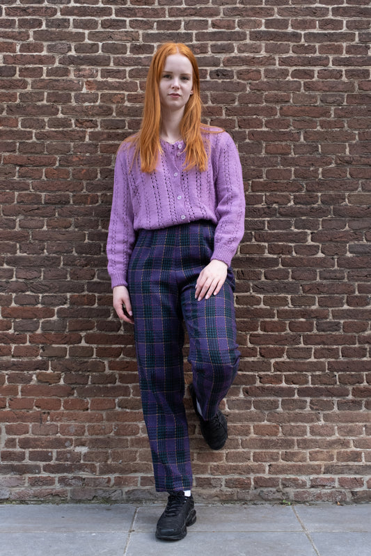     purple-paars-check-print-knit-trui-vest-retro-vintage-old-school-skool