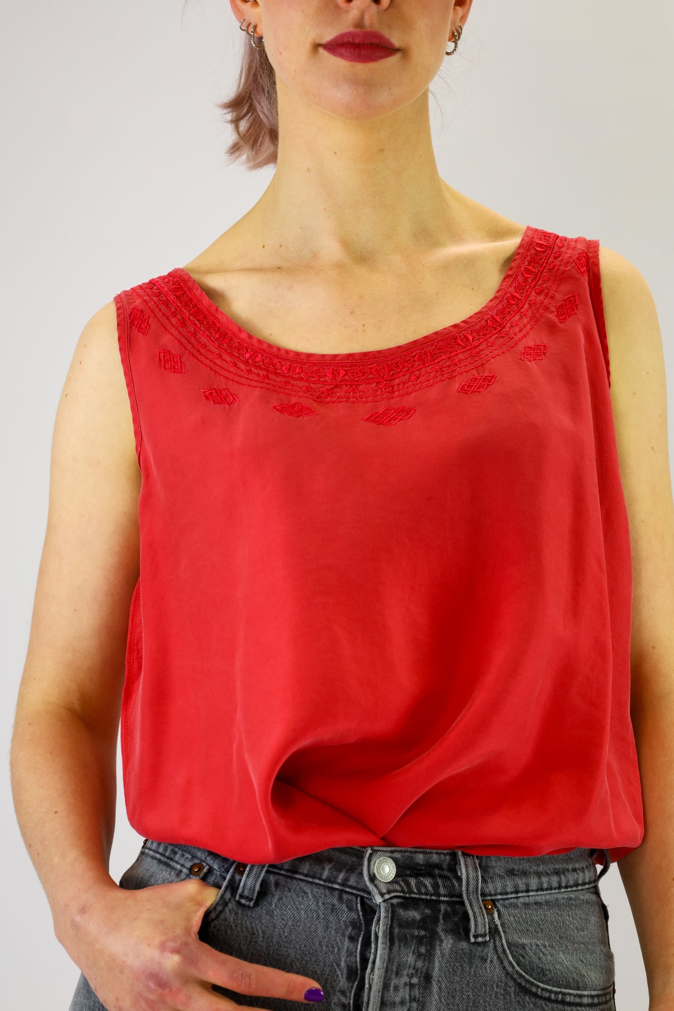 milou silk top - M/L