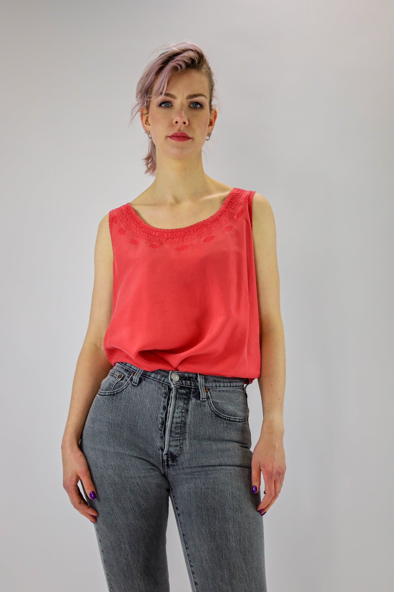 milou silk top - M/L