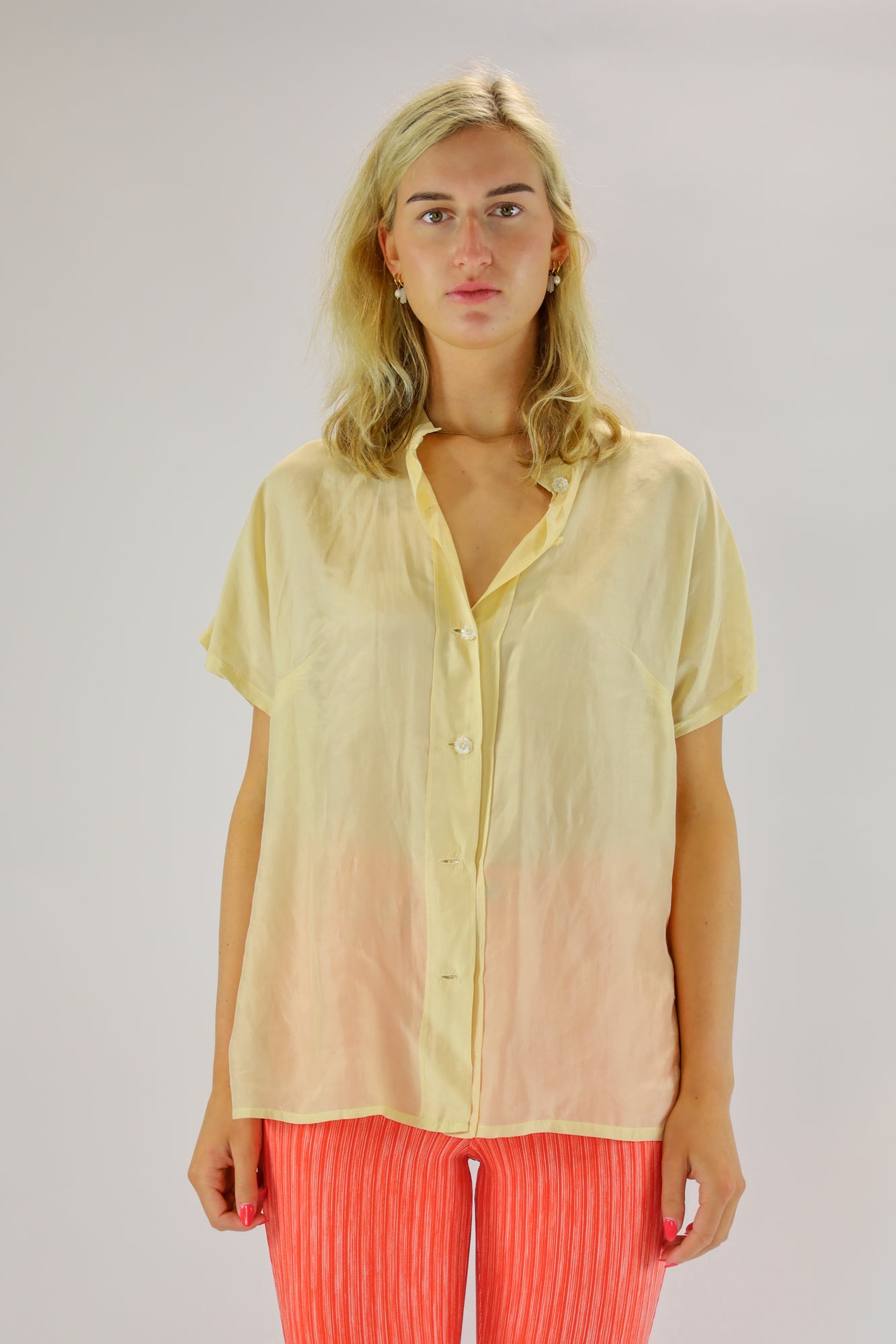 tine silk blouse - L