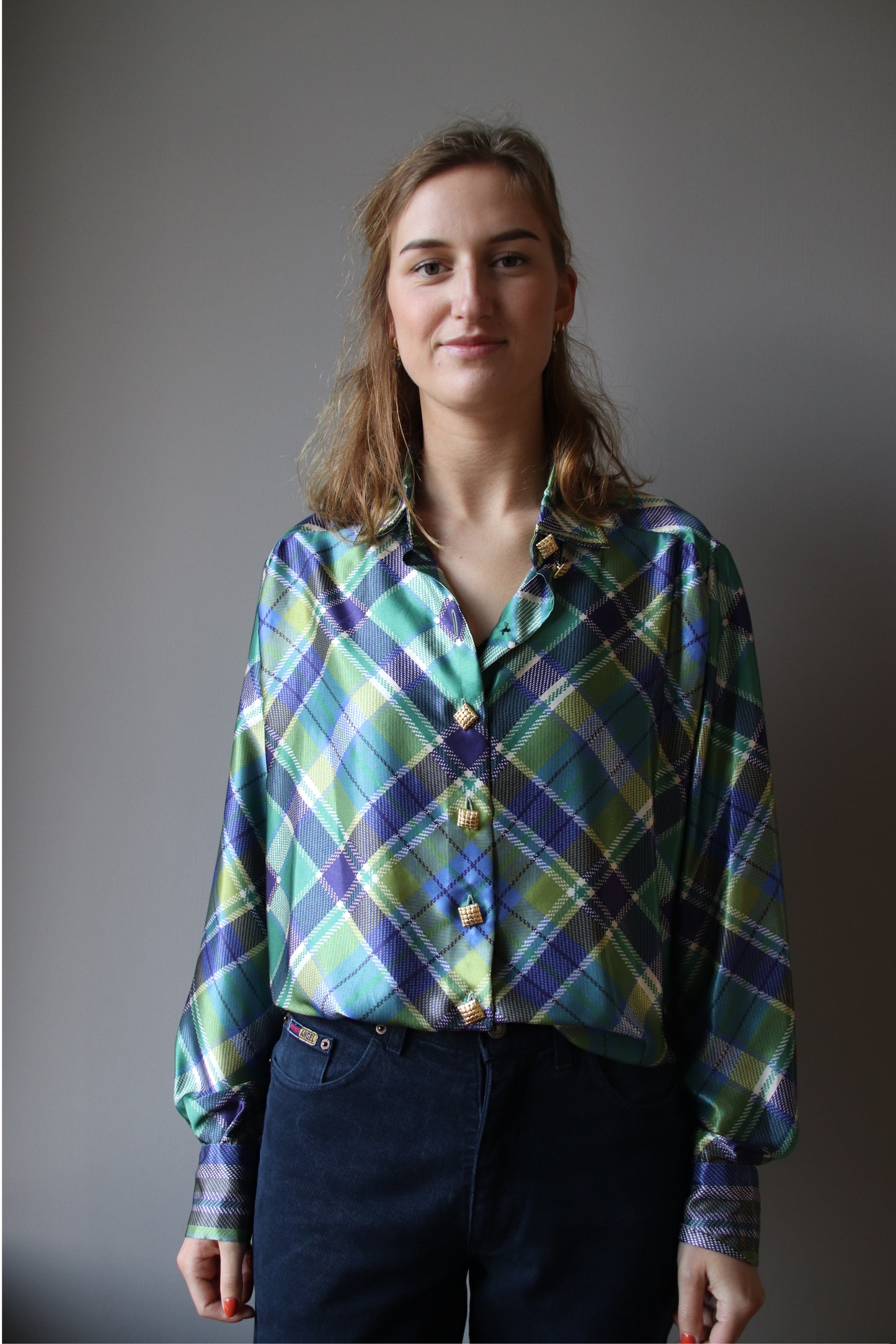 jente checkered blouse - XL