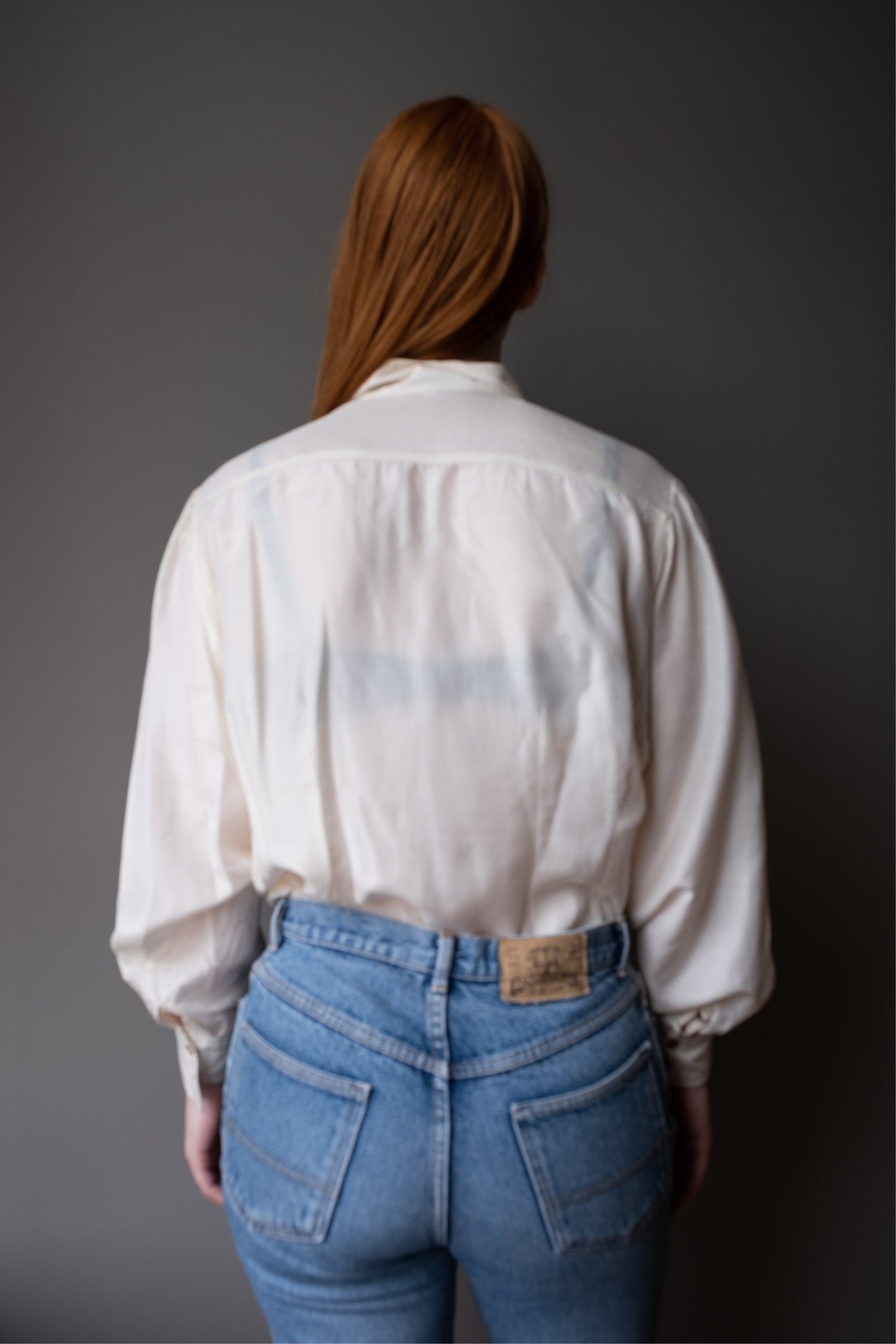 witte zijde blouse