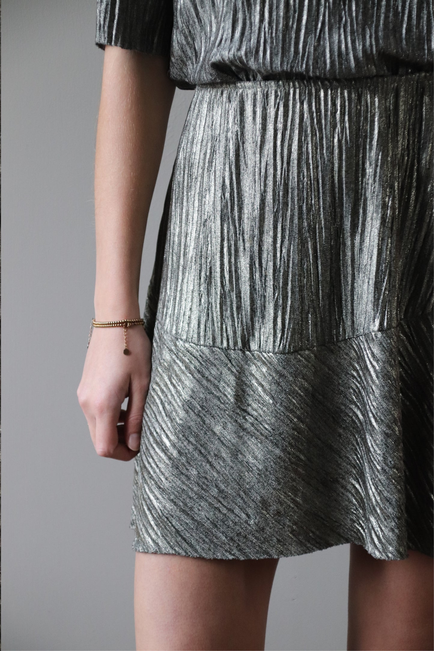 nadia silver skirt - M