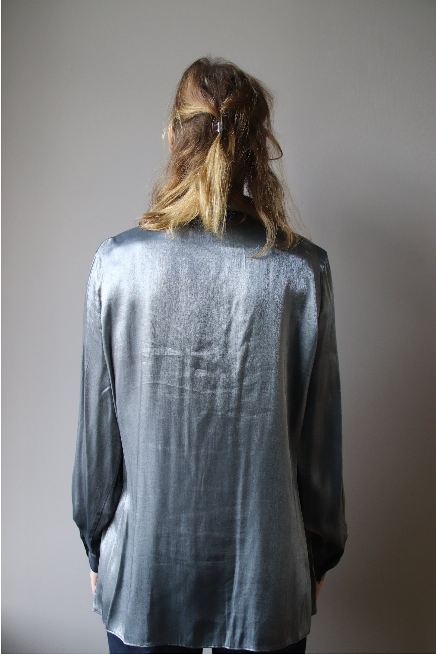 mira silver blouse - L