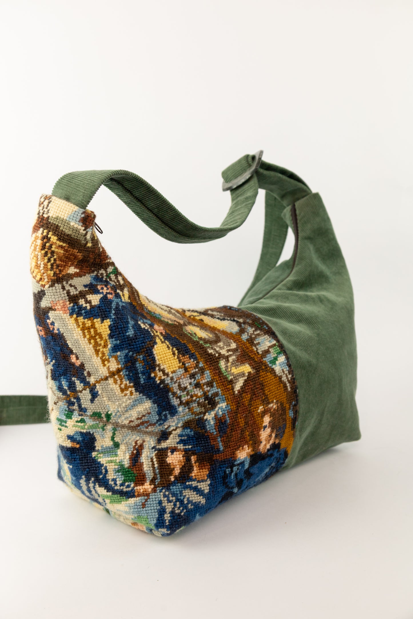 geborduurde vintage baguette bag handgemaakt tas